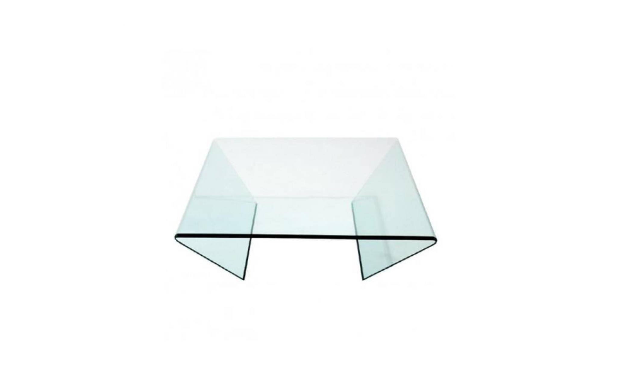 table basse en verre zigzag 100 x 100 cm alina zendart sélection transparent pas cher