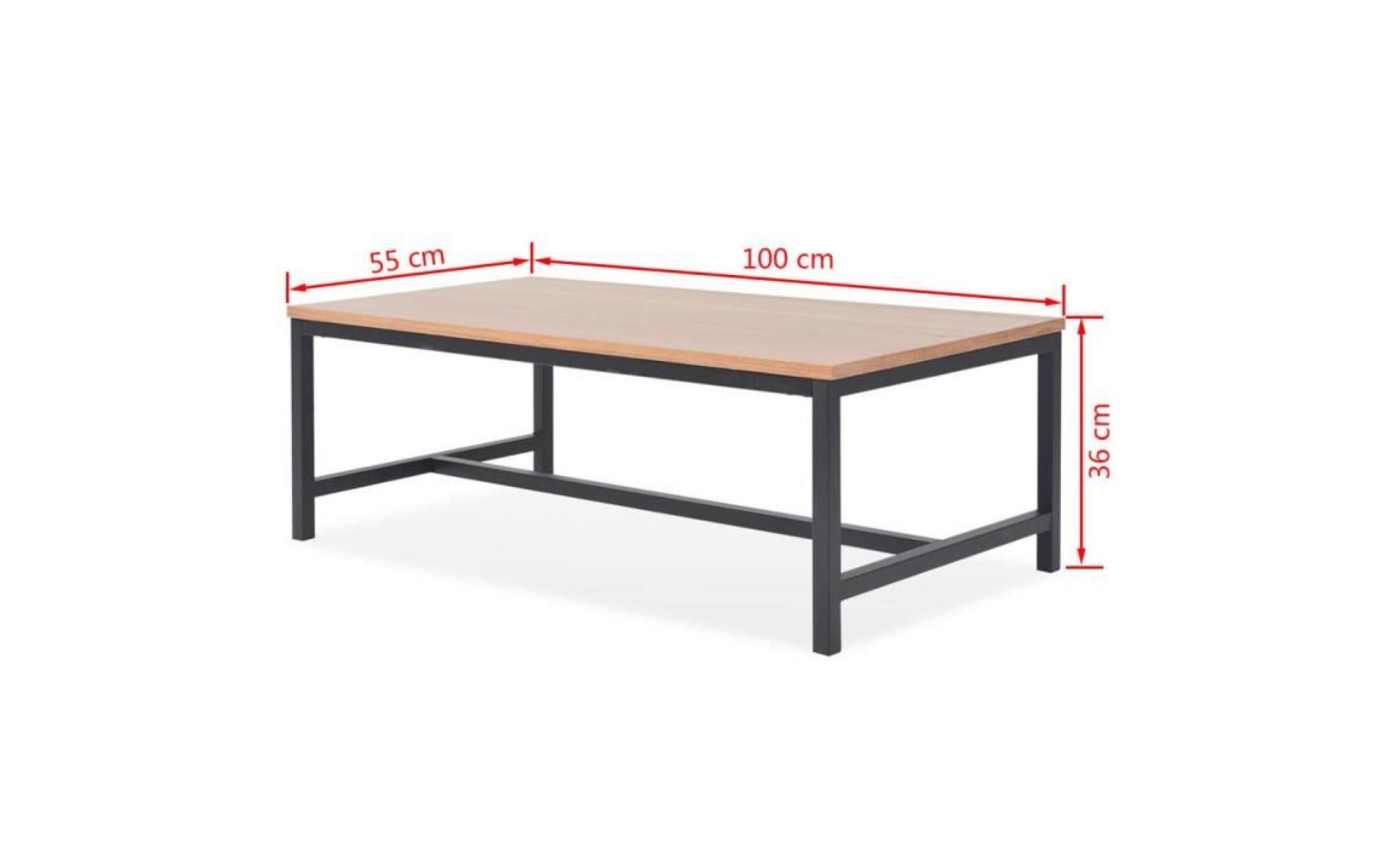 table basse frêne 100 x 55 x 36 cm scandinave pas cher