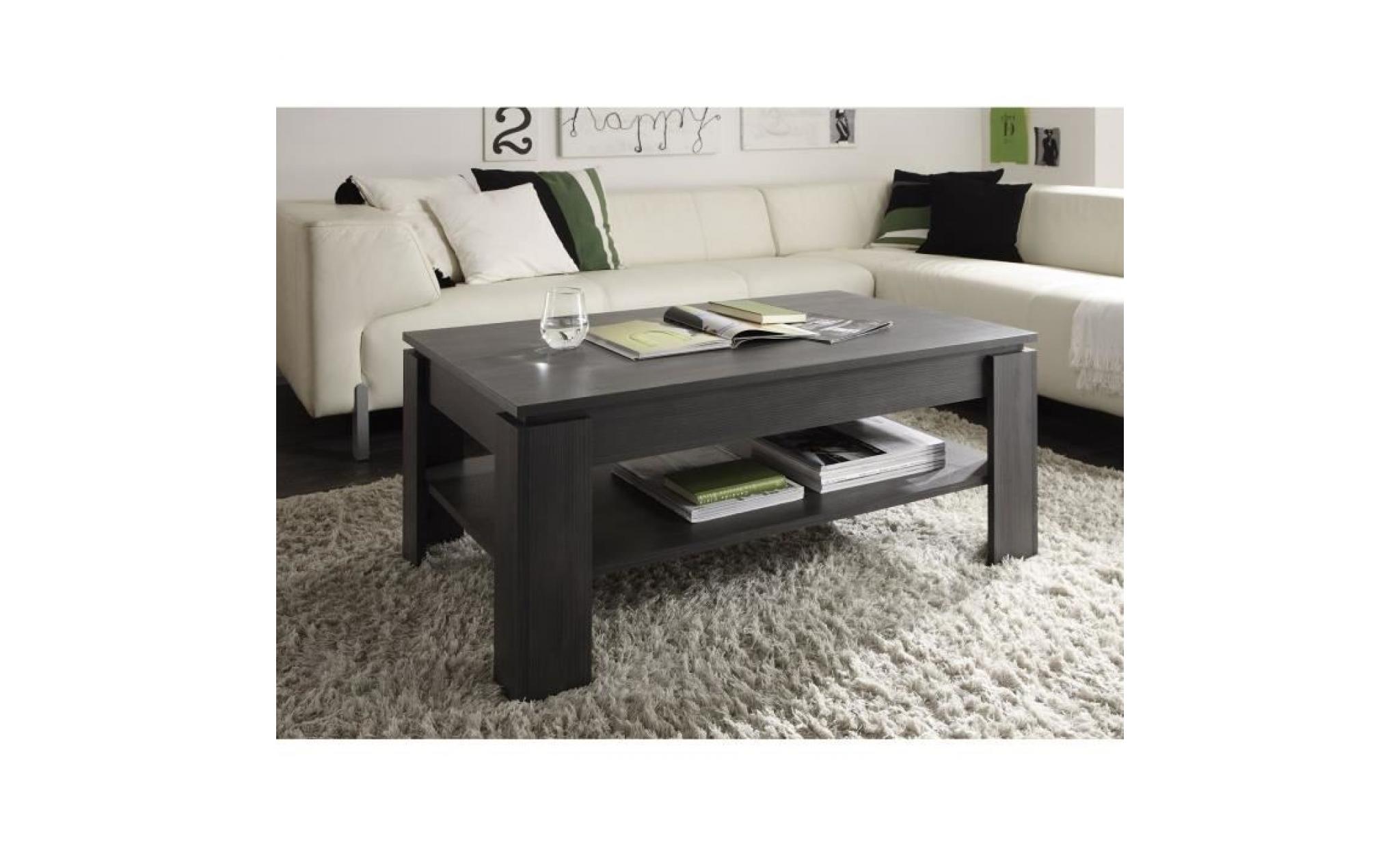 table basse frêne gris 110 x 65 x 47 cm pas cher