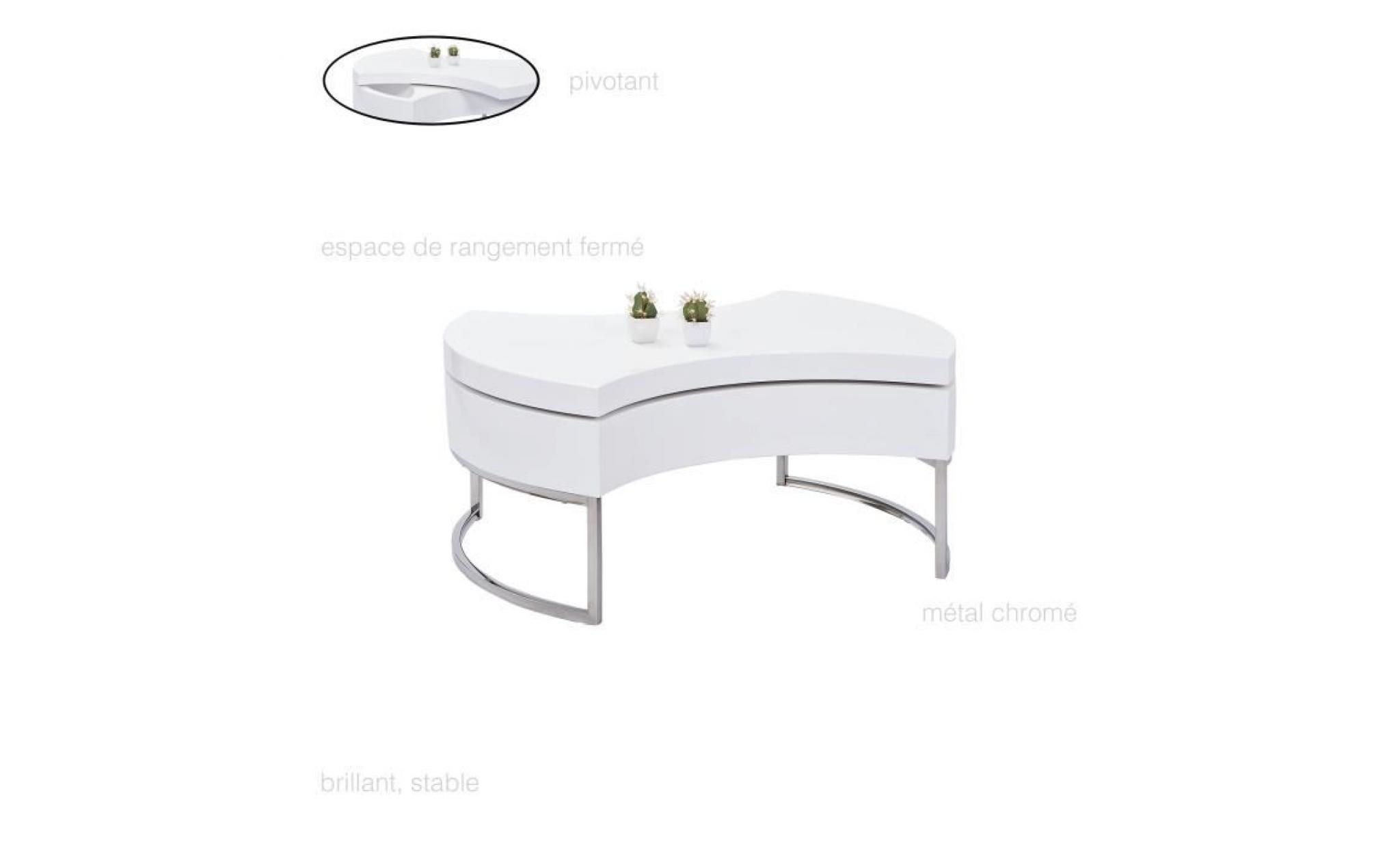table basse de salon design, grande table basse, table basse contemporaine, table séjour, table basse rangement, blanc brilliant
