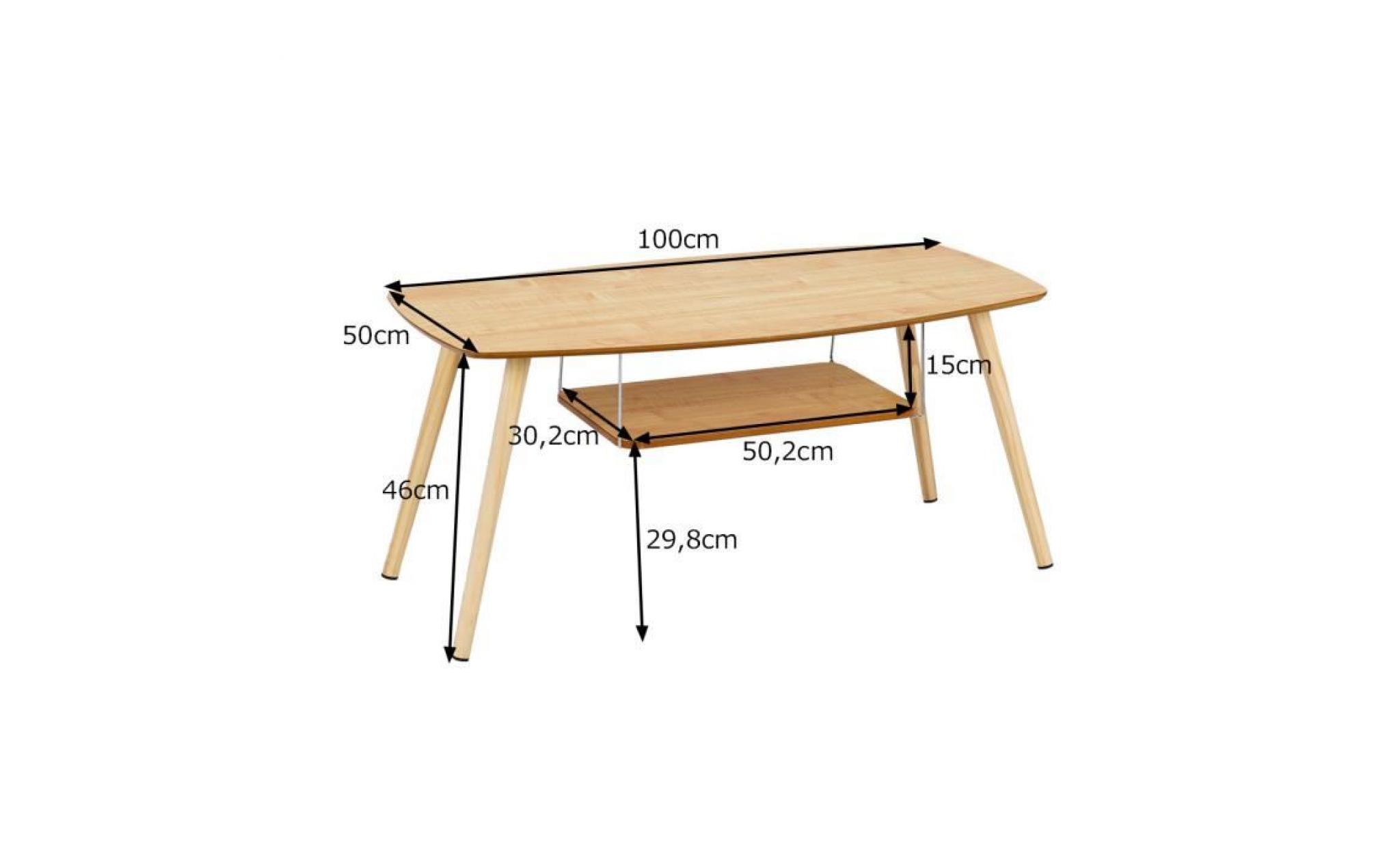 table basse moderne table à café scandinave en bois 2 étages pas cher