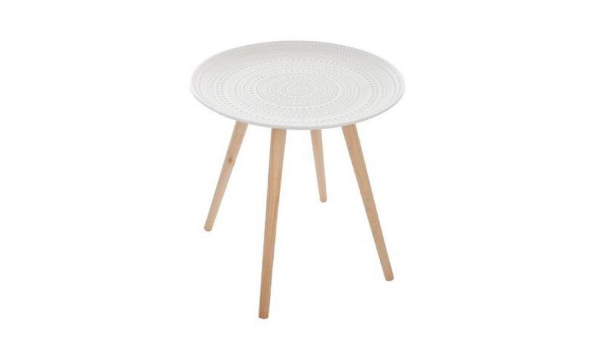 table basse nomade ronde mileo blanche