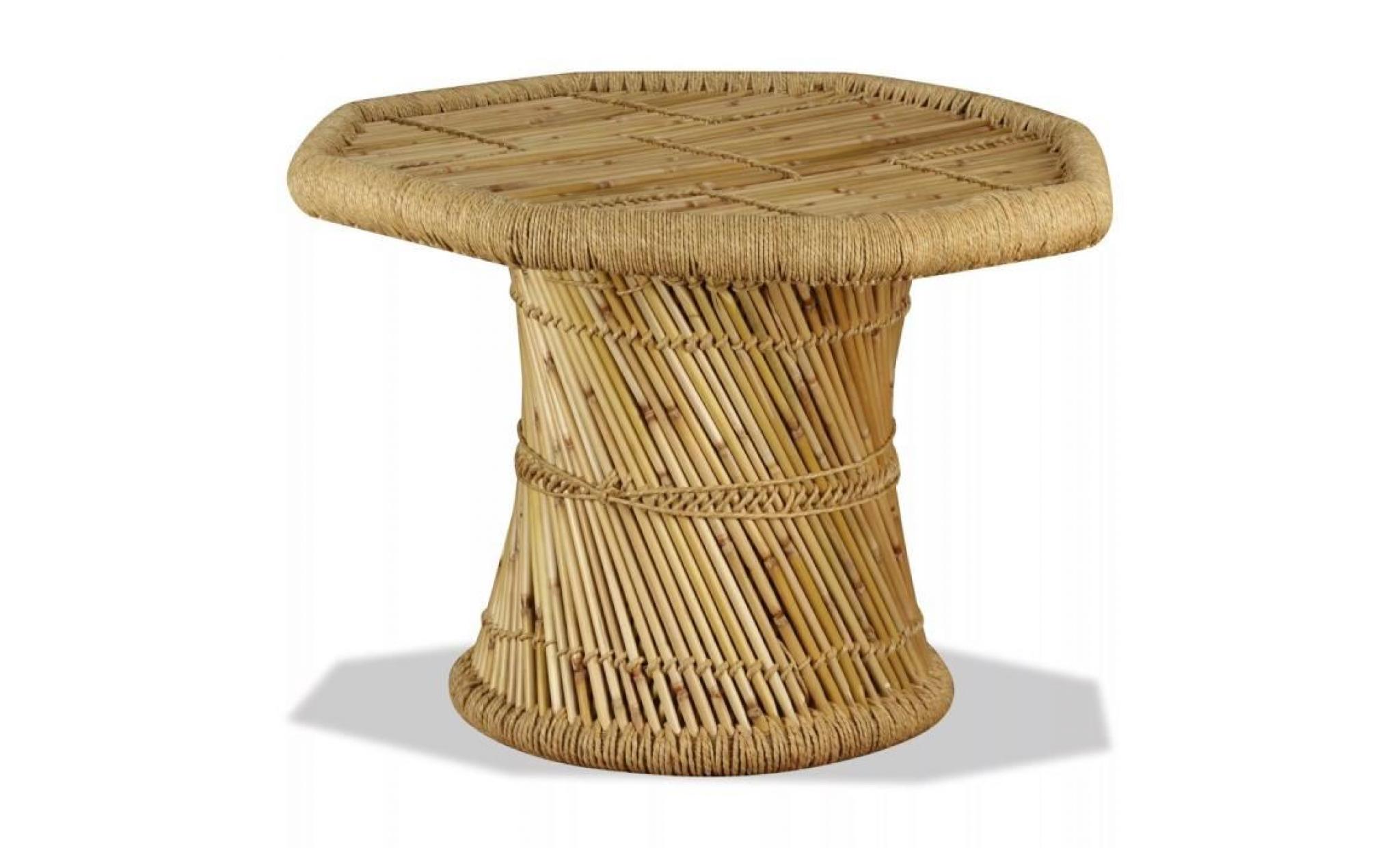 table basse octogonale bambou 60 x 60 x 45 cm brun pas cher