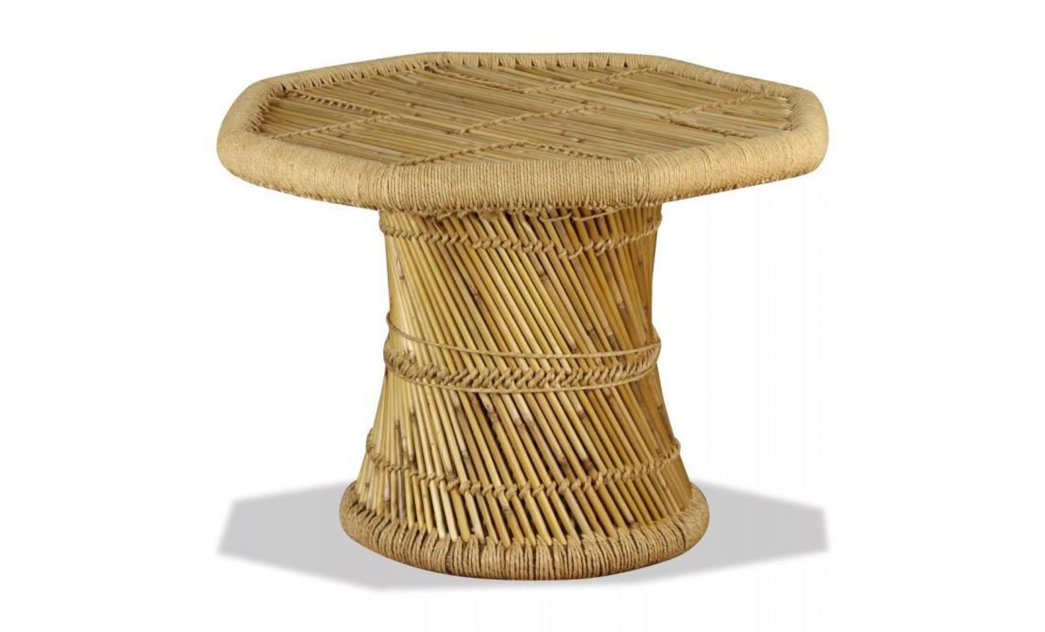 table basse octogonale bambou 60 x 60 x 45 cm style pastoral table basse de salon jardin