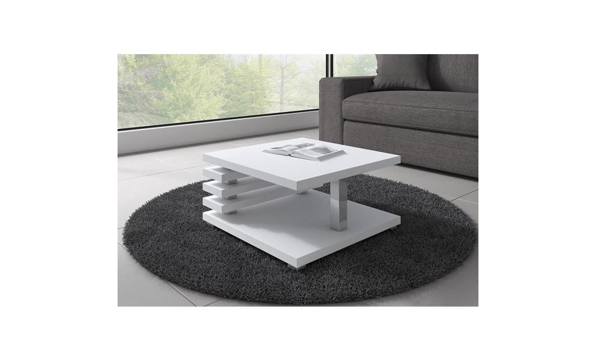 table basse oslo 60x60cm blanc mat