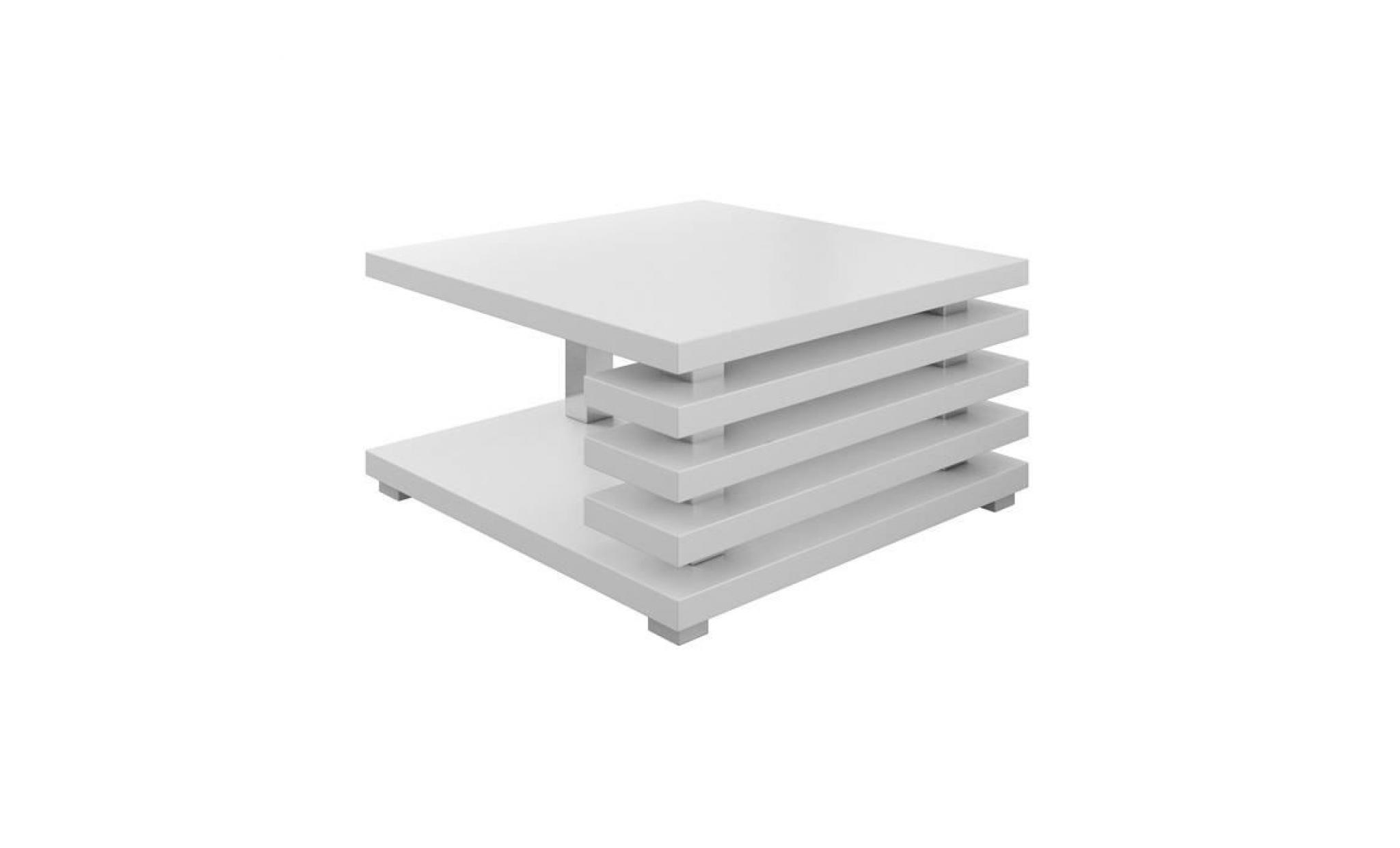 table basse oslo 60x60cm blanc mat pas cher