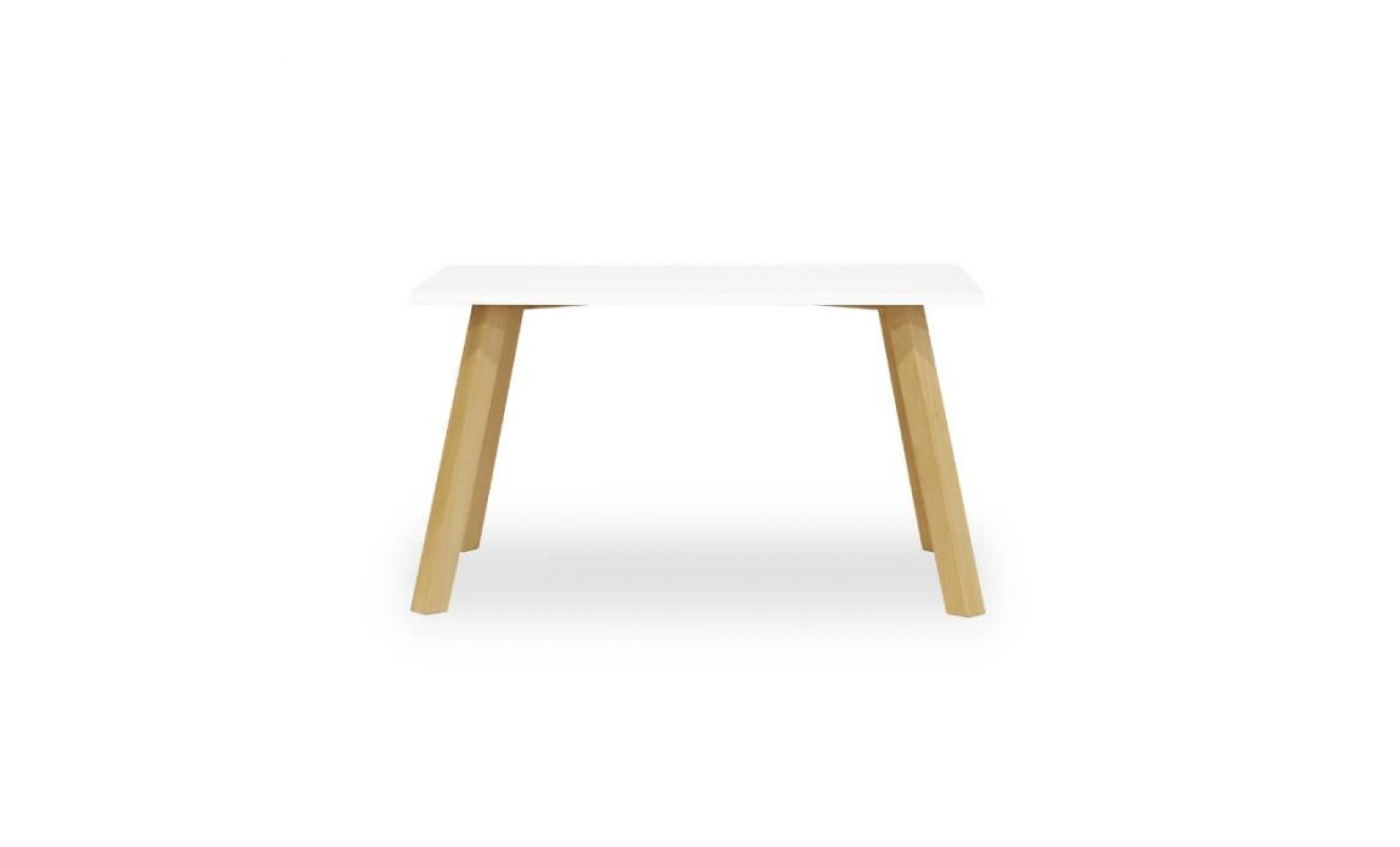 table basse / table scandinave   passa   80 cm   blanc mat   pieds en bois de hêtre   style scandinave   style minimaliste pas cher