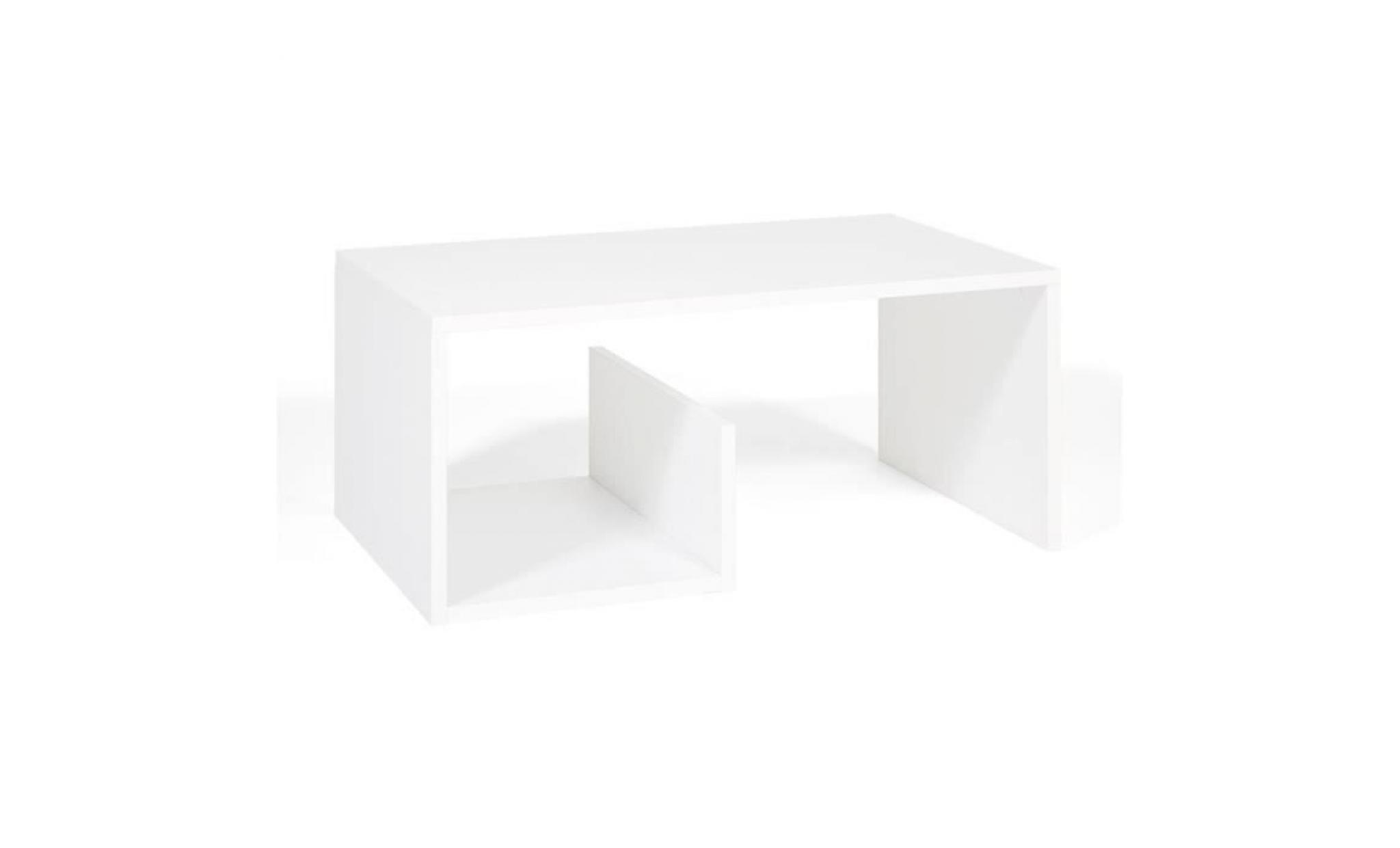 mobilifiver table basse, snake, frêne blanc, 80 x 50 x 35 cm, mélaminé, made in italy