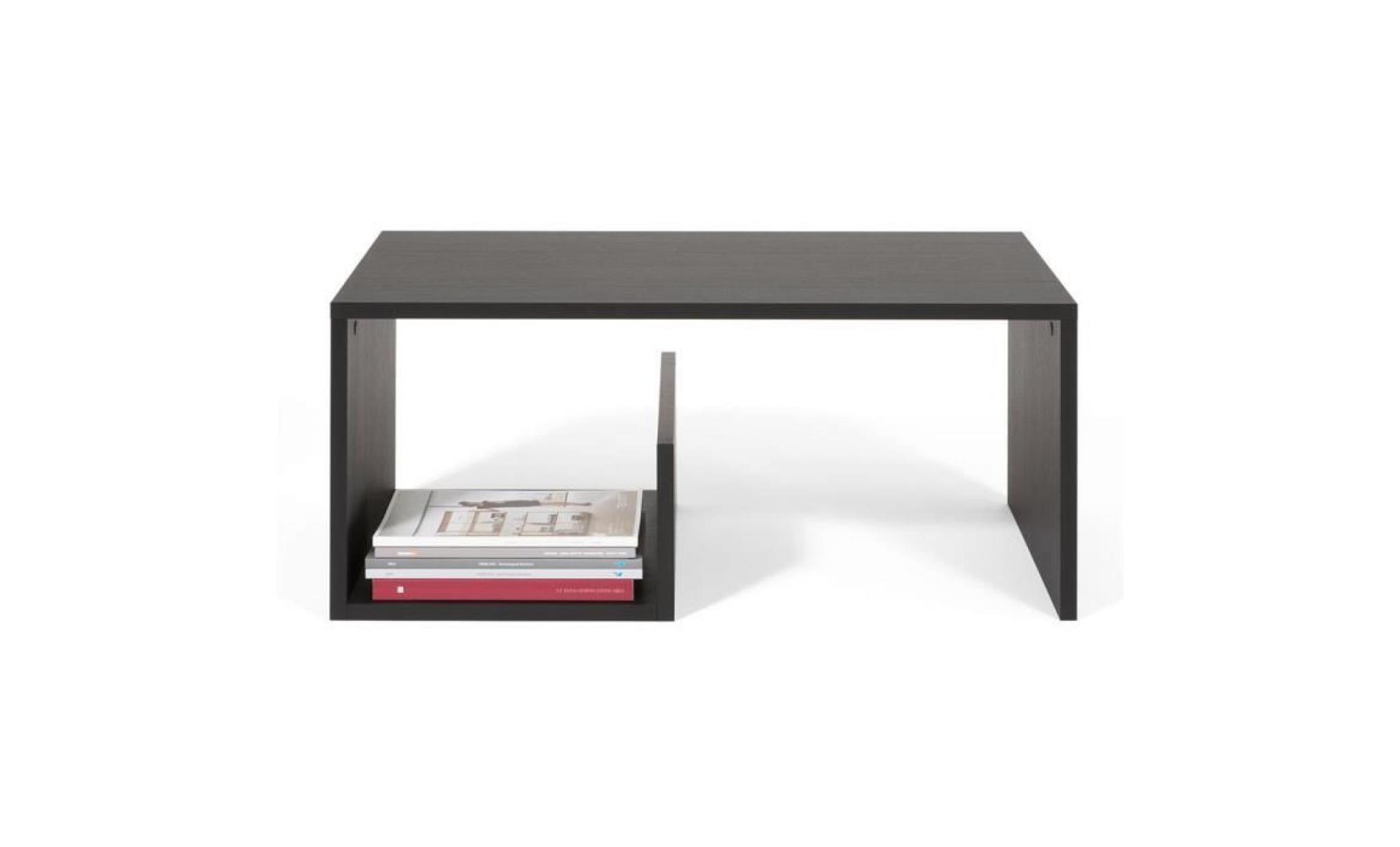 mobilifiver table basse, snake, frêne noir, 80 x 50 x 35 cm, mélaminé, made in italy pas cher