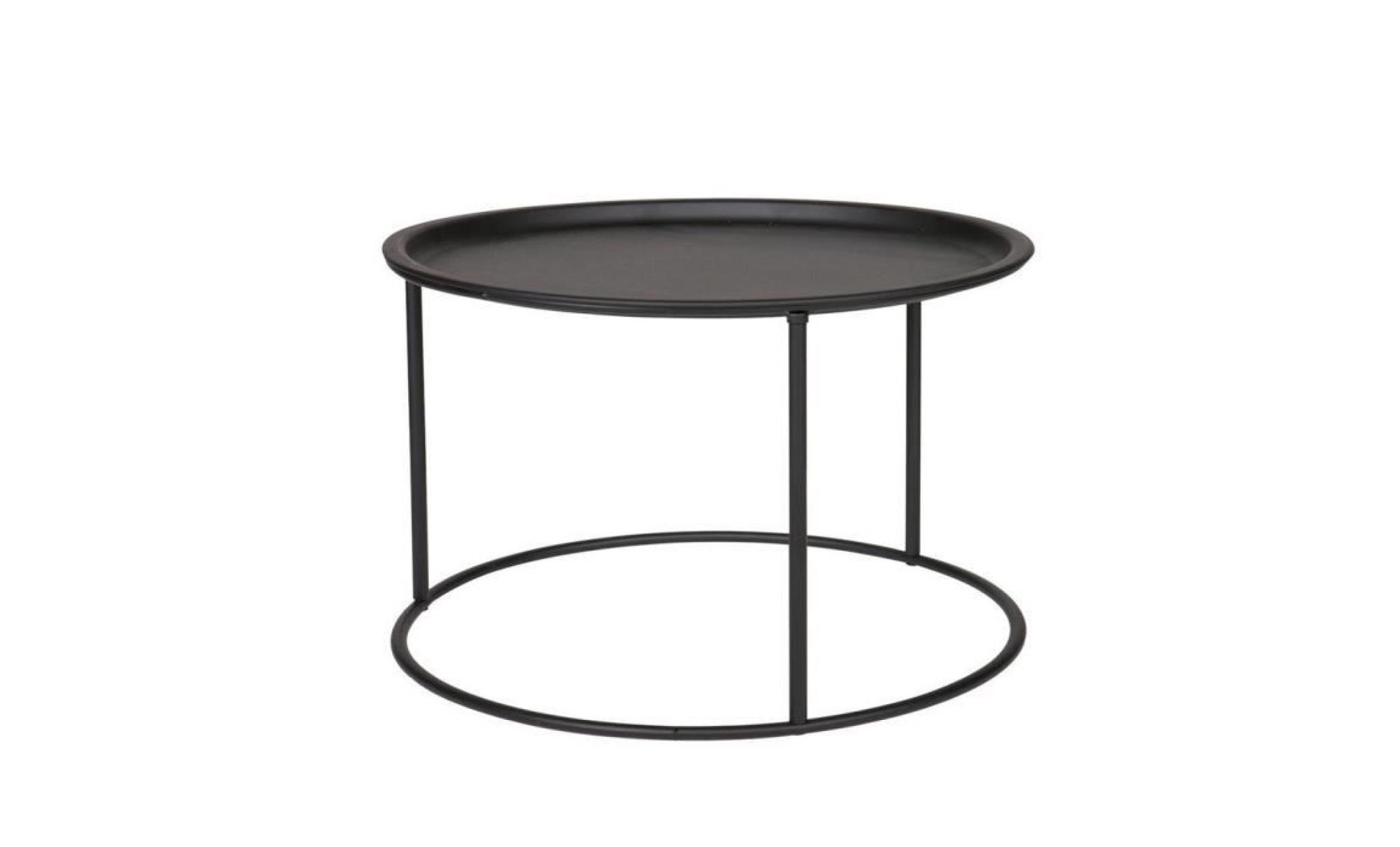 table basse plateau amovible métal l ivar   couleur   noir