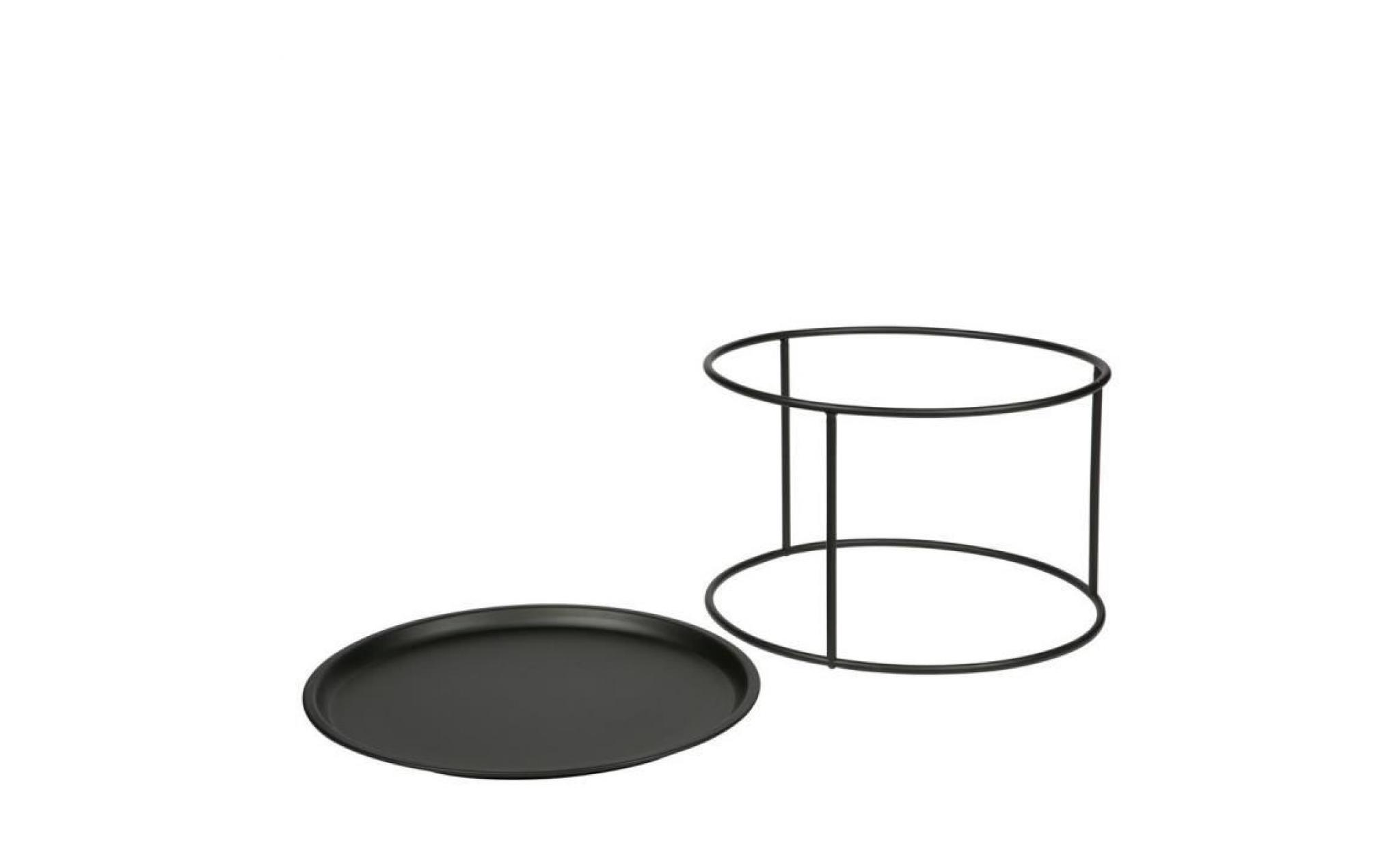 table basse plateau amovible métal l ivar   couleur   noir pas cher