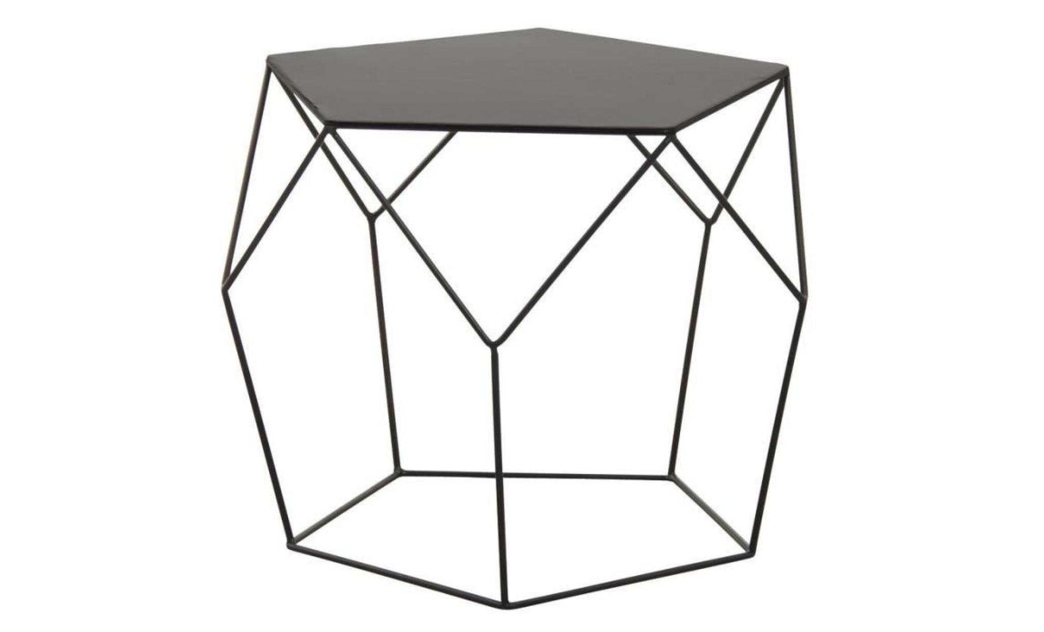 table basse polygonale en métal noir