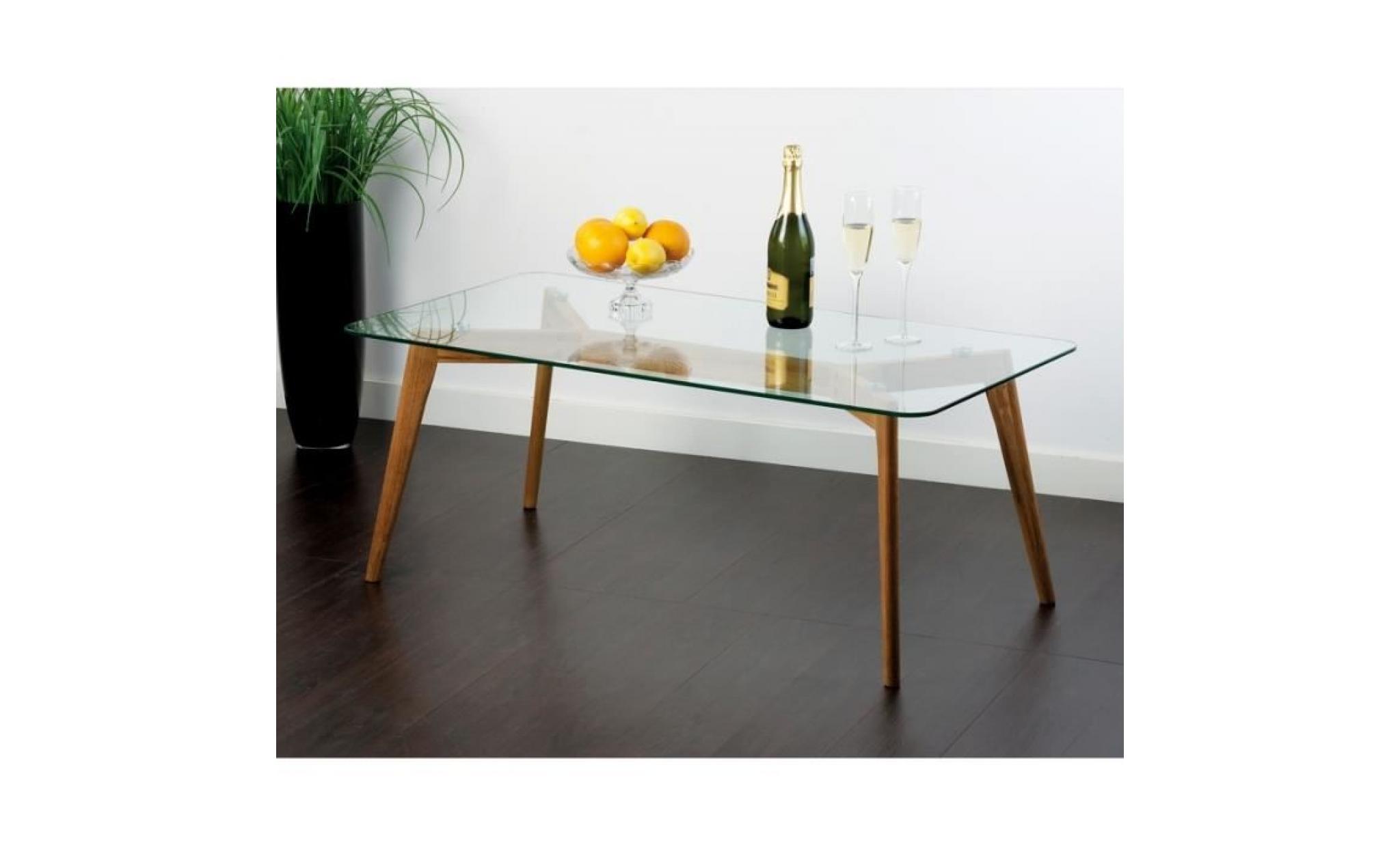 table basse rectangle   verre   110 x 60 cm