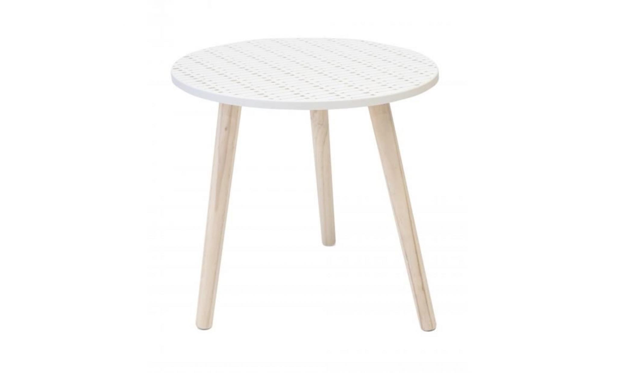 table basse ronde coloris blanc   dim : 45 x 45 x 44 cm