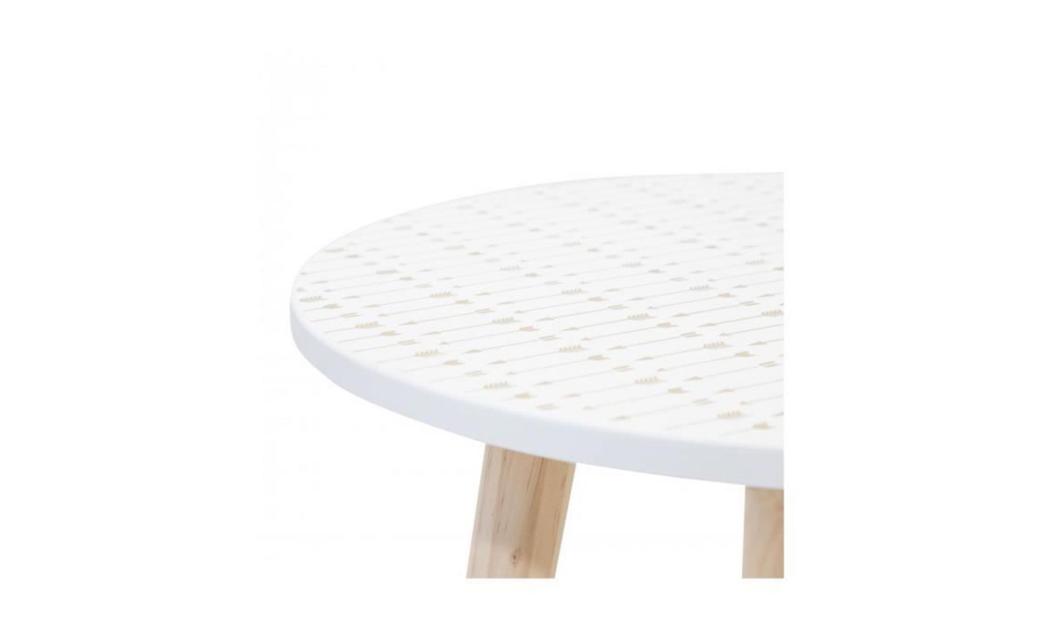 table basse ronde coloris blanc   dim : 45 x 45 x 44 cm pas cher
