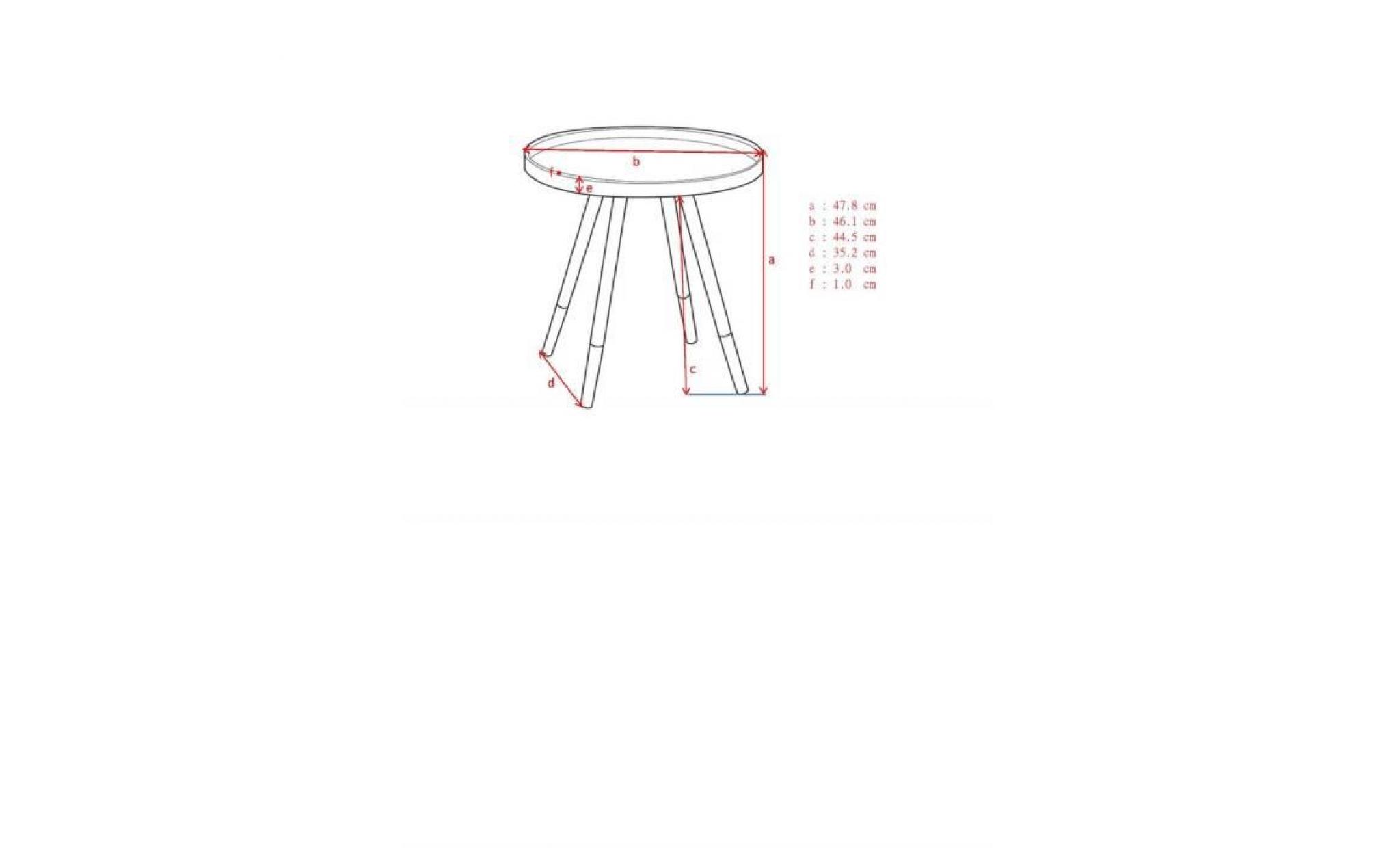 table basse ronde en bois diamètre 46 cm  hauteur 48 cm elin   blanc pas cher
