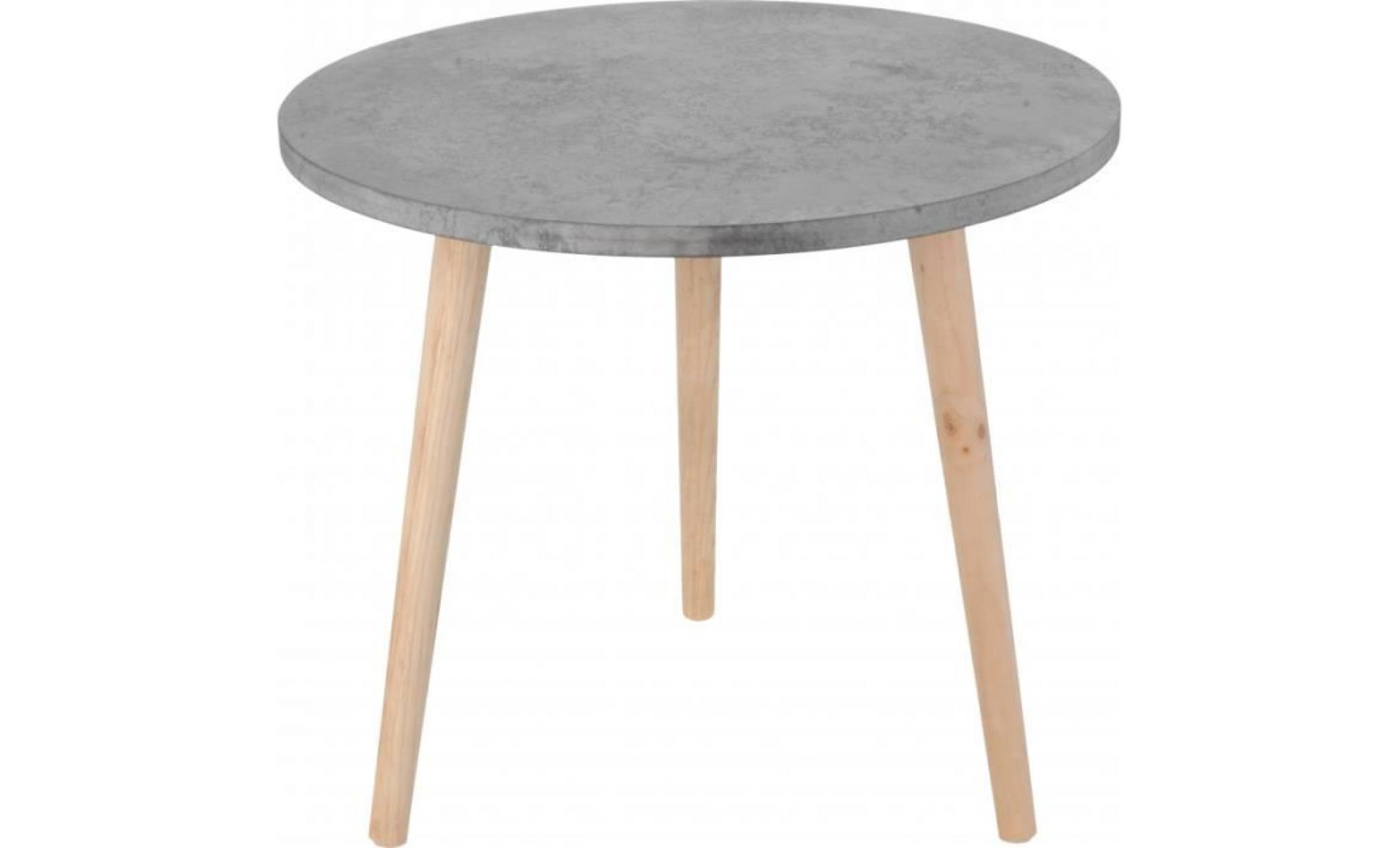 table basse ronde   pieds en bois   gris