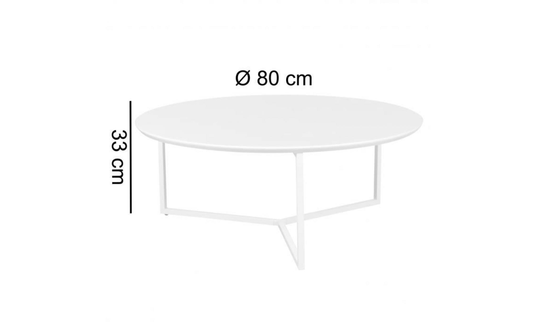 table basse rondo Ø 80 cm en mdf blanc pas cher