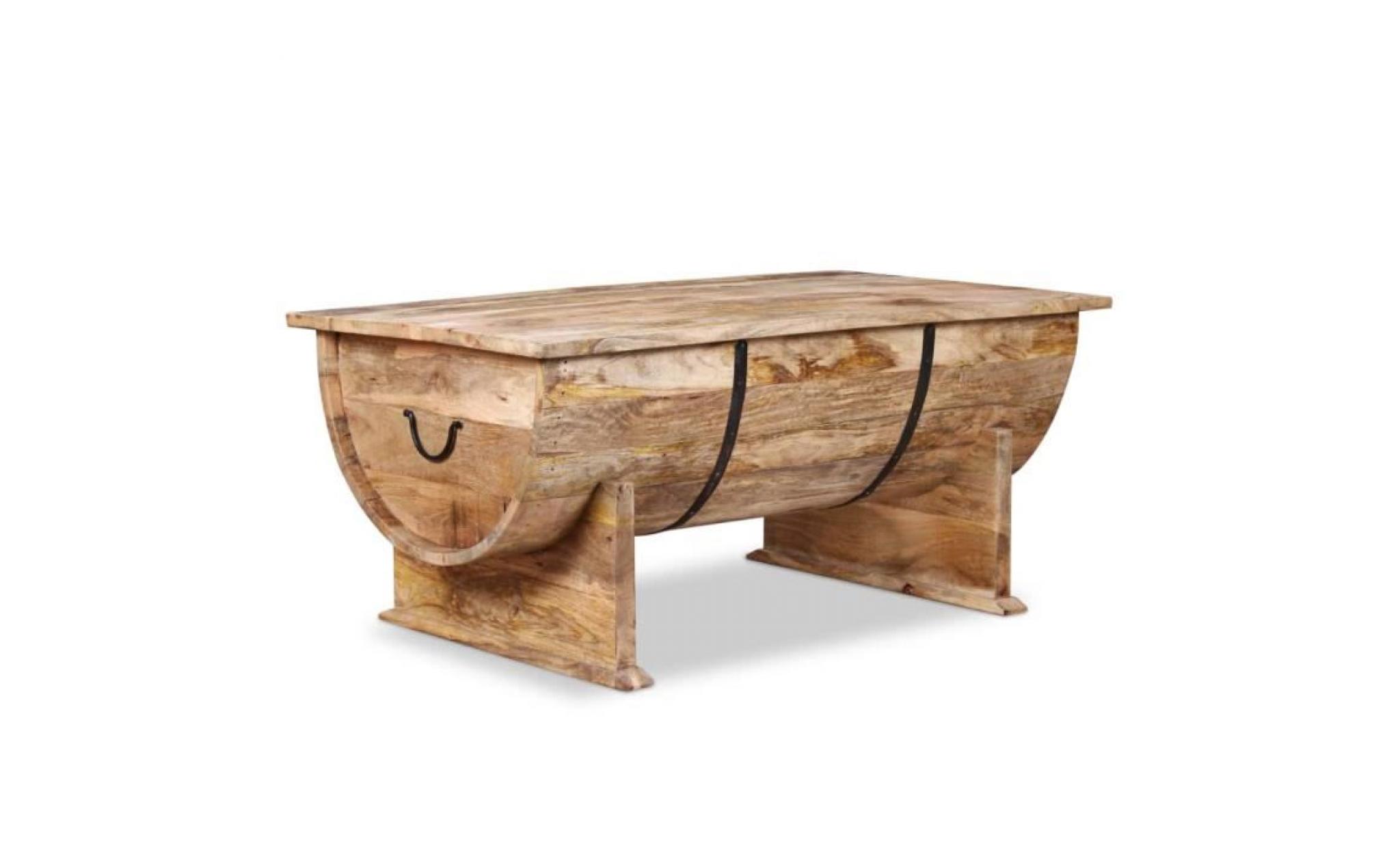 table basse salon  scandinave  bois de manguier massif 88 x 50 x 40 cm pas cher