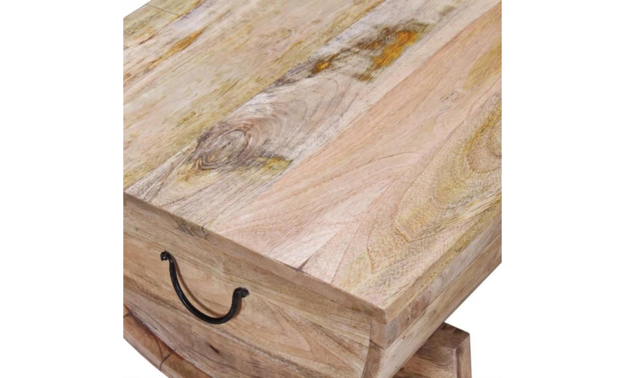 table basse salon  scandinave  bois de manguier massif 88 x 50 x 40 cm pas cher