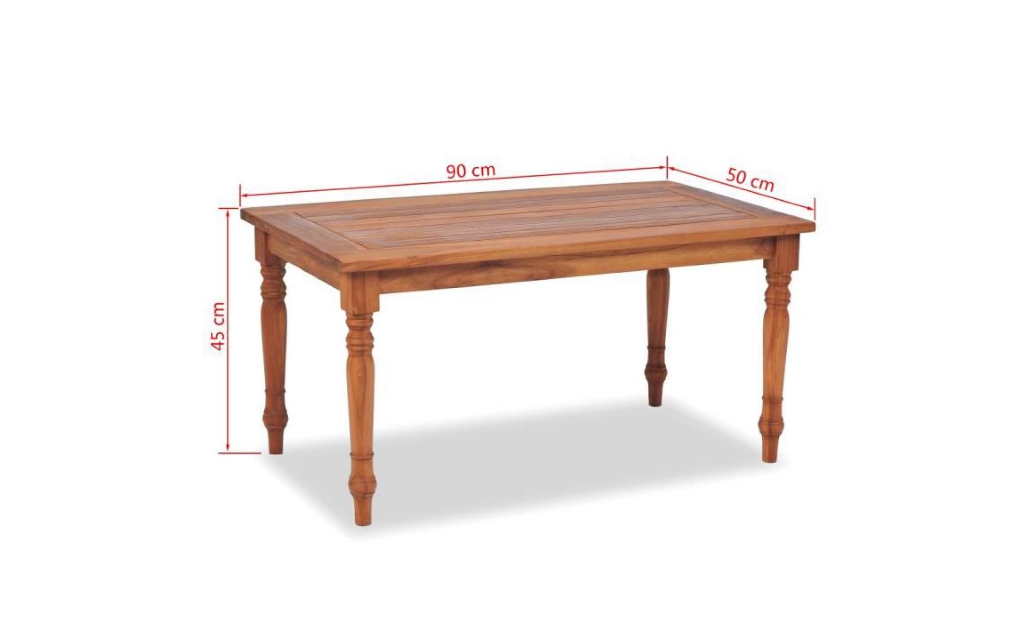 table basse scandinave  batavia teck 90 x 50 x 45 cm pas cher