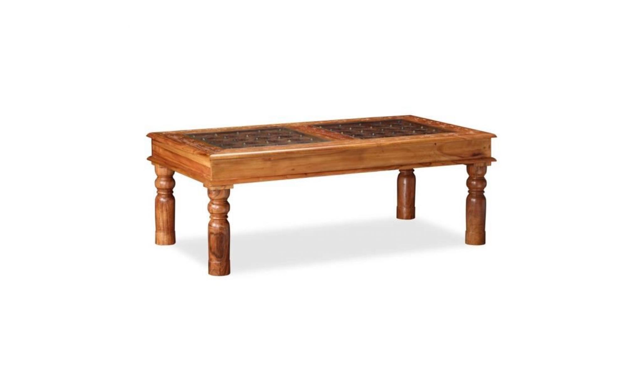 table basse  scandinave bois d'acacia massif  110 x 60 x 40 cm (l x l x h) pas cher