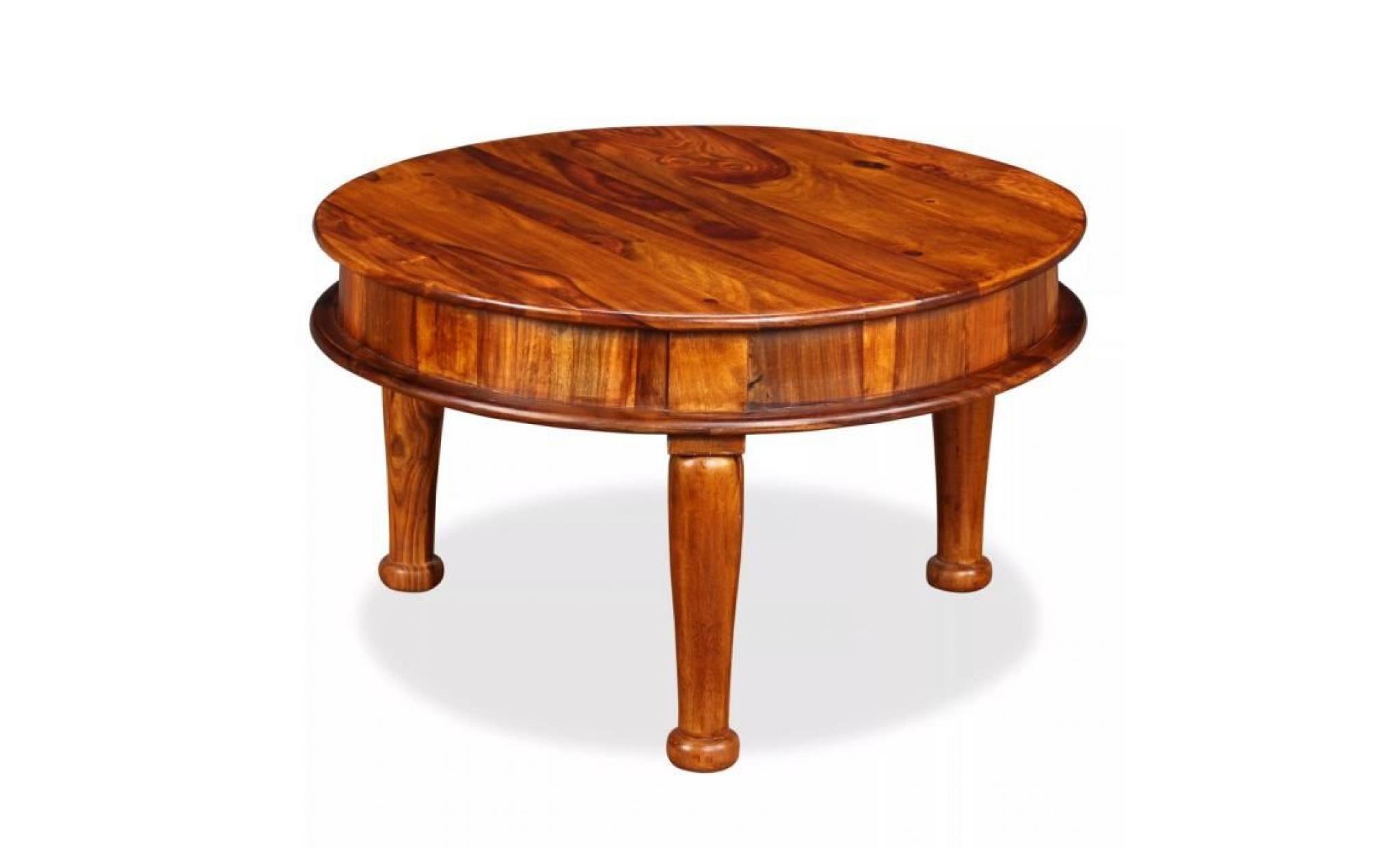 table basse scandinave  bois massif de sesham 70 x 70 x 40 cm pas cher