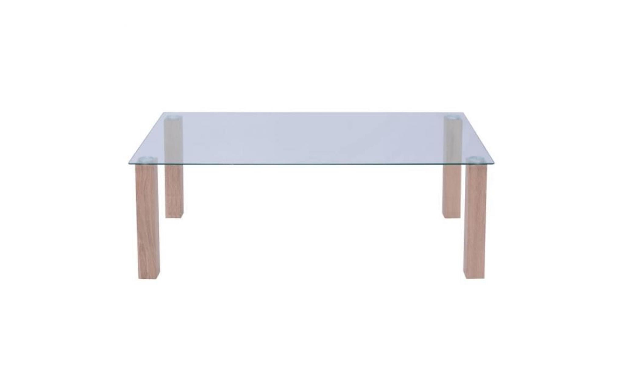 table basse style contemporain table de salon en verre 120 x 60 x 43 cm pas cher
