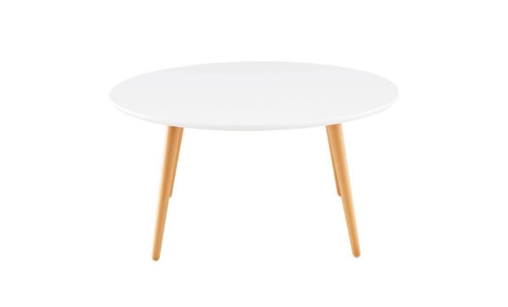 table basse style scandinave en mdf laqué blanc brillant   l 80 x l 80 cm