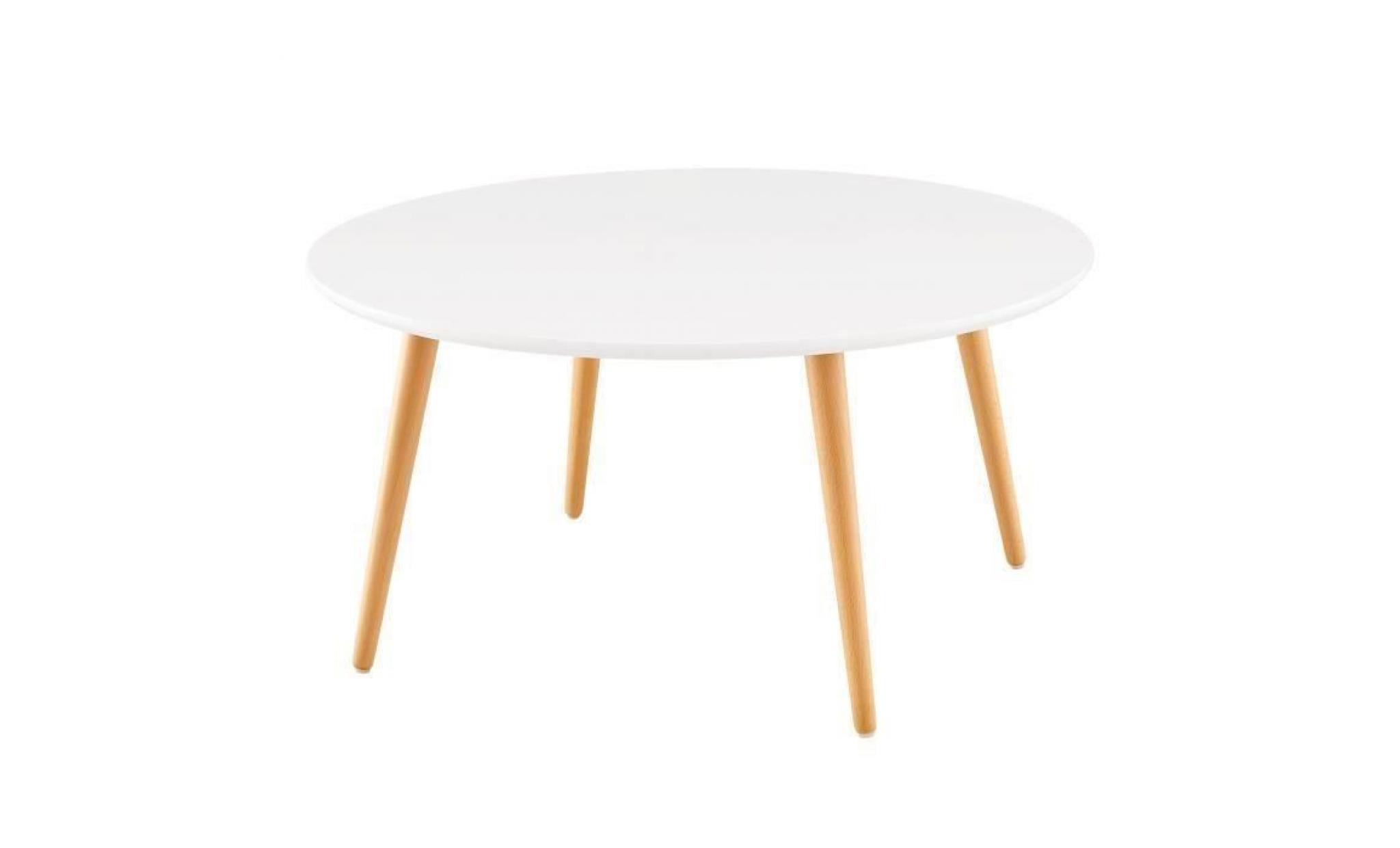 table basse style scandinave en mdf laqué blanc brillant   l 80 x l 80 cm pas cher