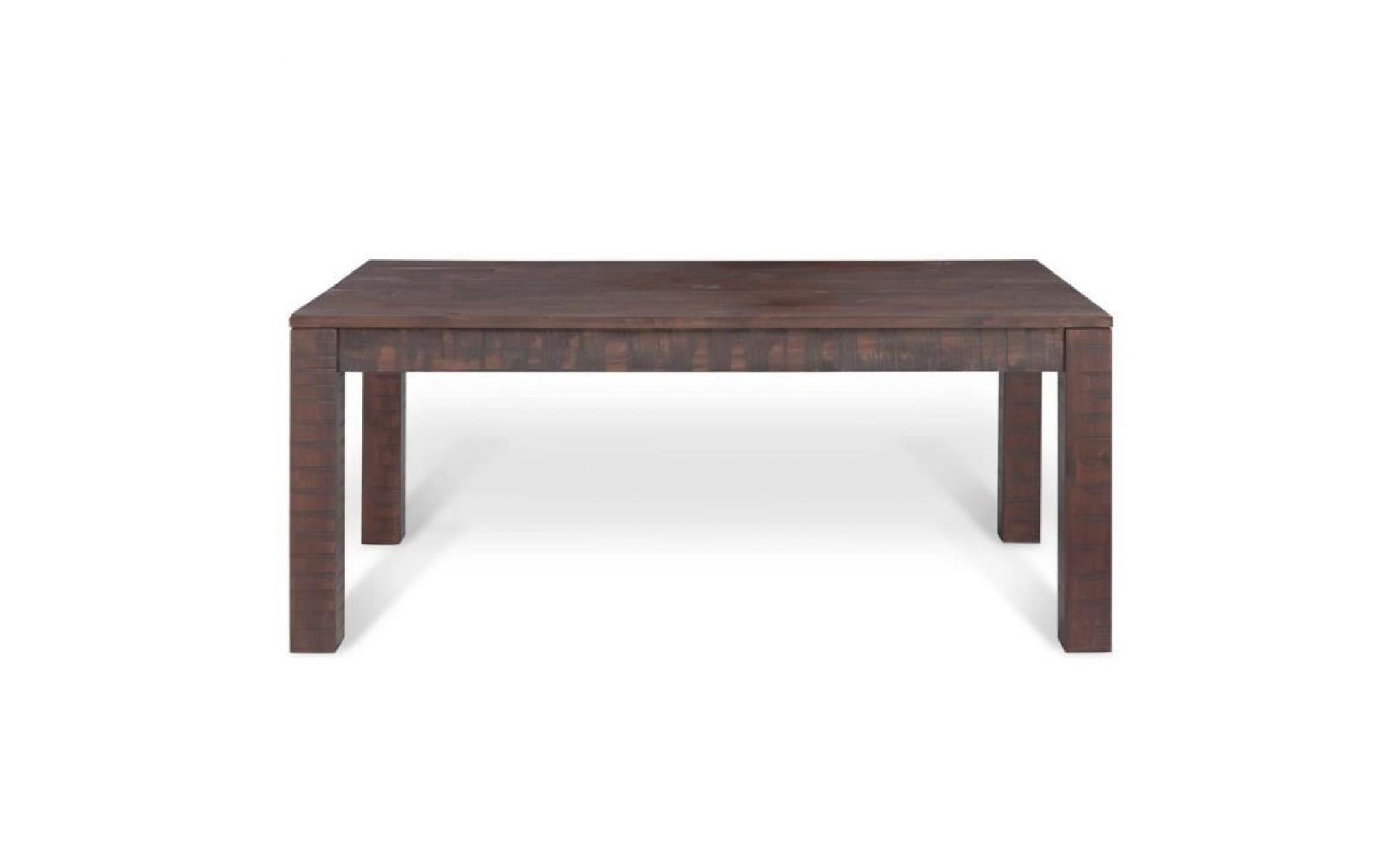 table basse table de salon  105x55 x45 cm bois d'acacia massif aspect fumé pas cher