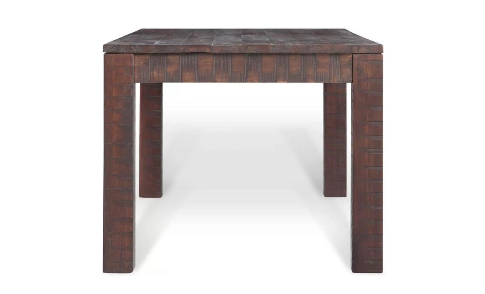 table basse table de salon  105x55 x45 cm bois d'acacia massif aspect fumé pas cher