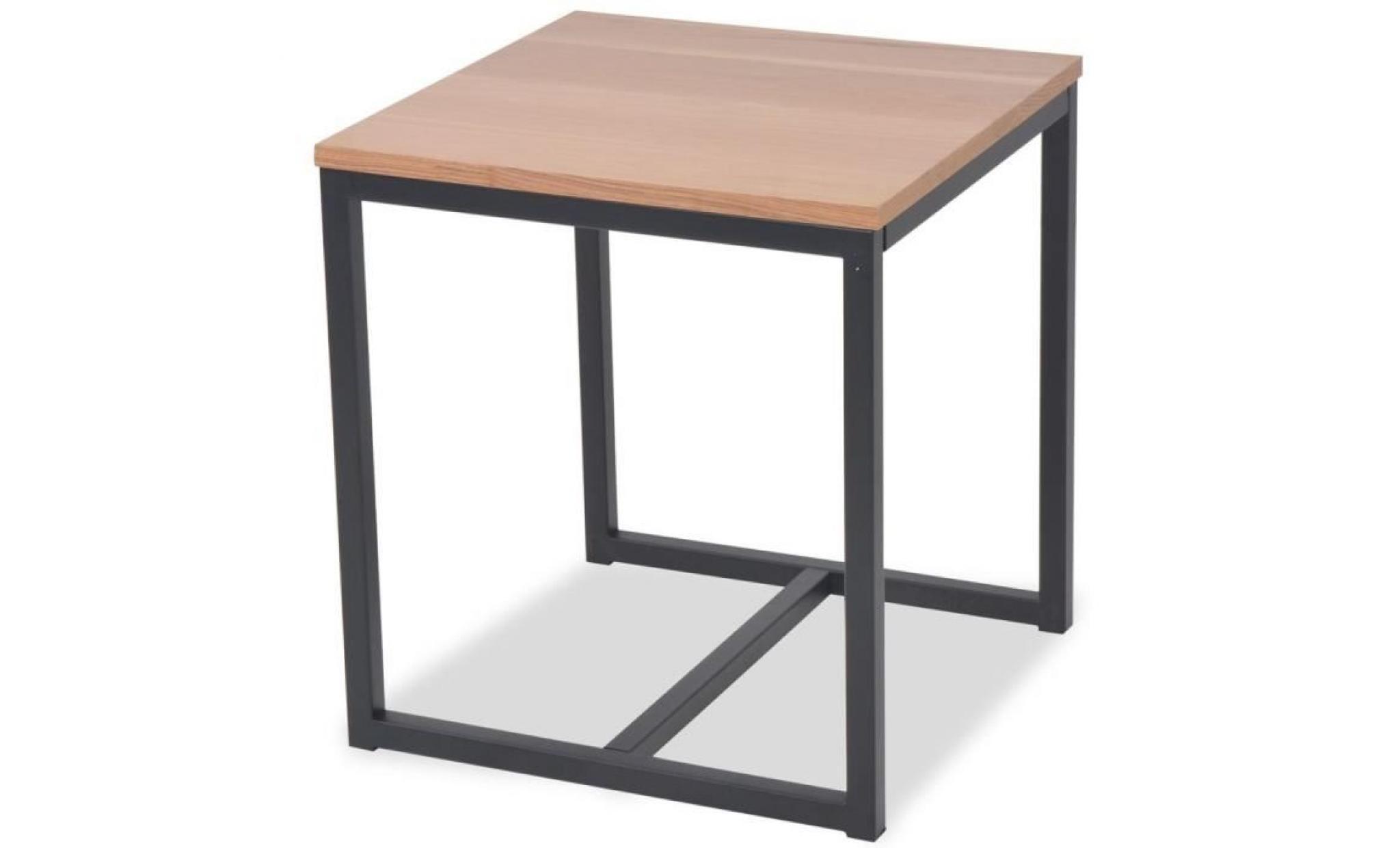 table basse table de salon assemblage facile frêne 48 x 48 x 53 cm pas cher