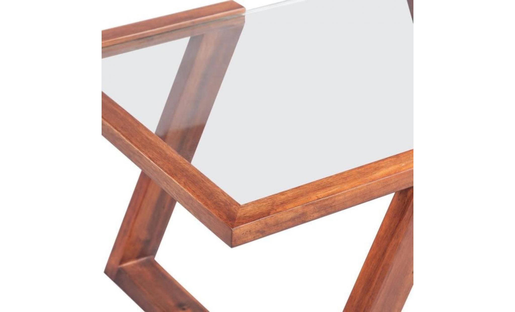 table basse table de salon avec jambes en u bois massif d'acacia 100 x 50 x 40 cm marron pas cher
