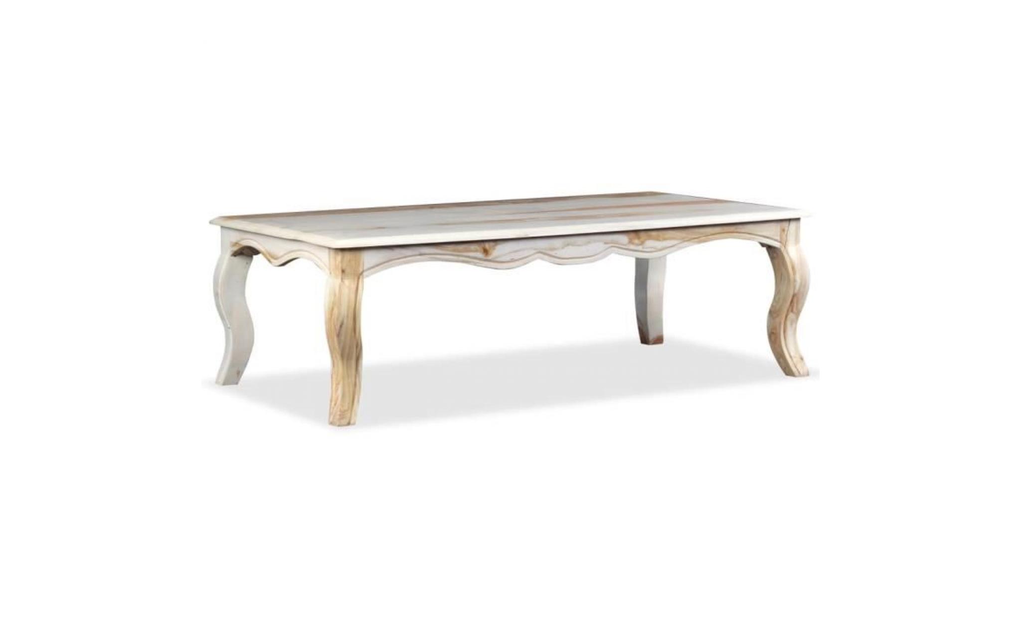table basse table de salon bois massif de sesham rétro style 110 x 60 x 35 cm