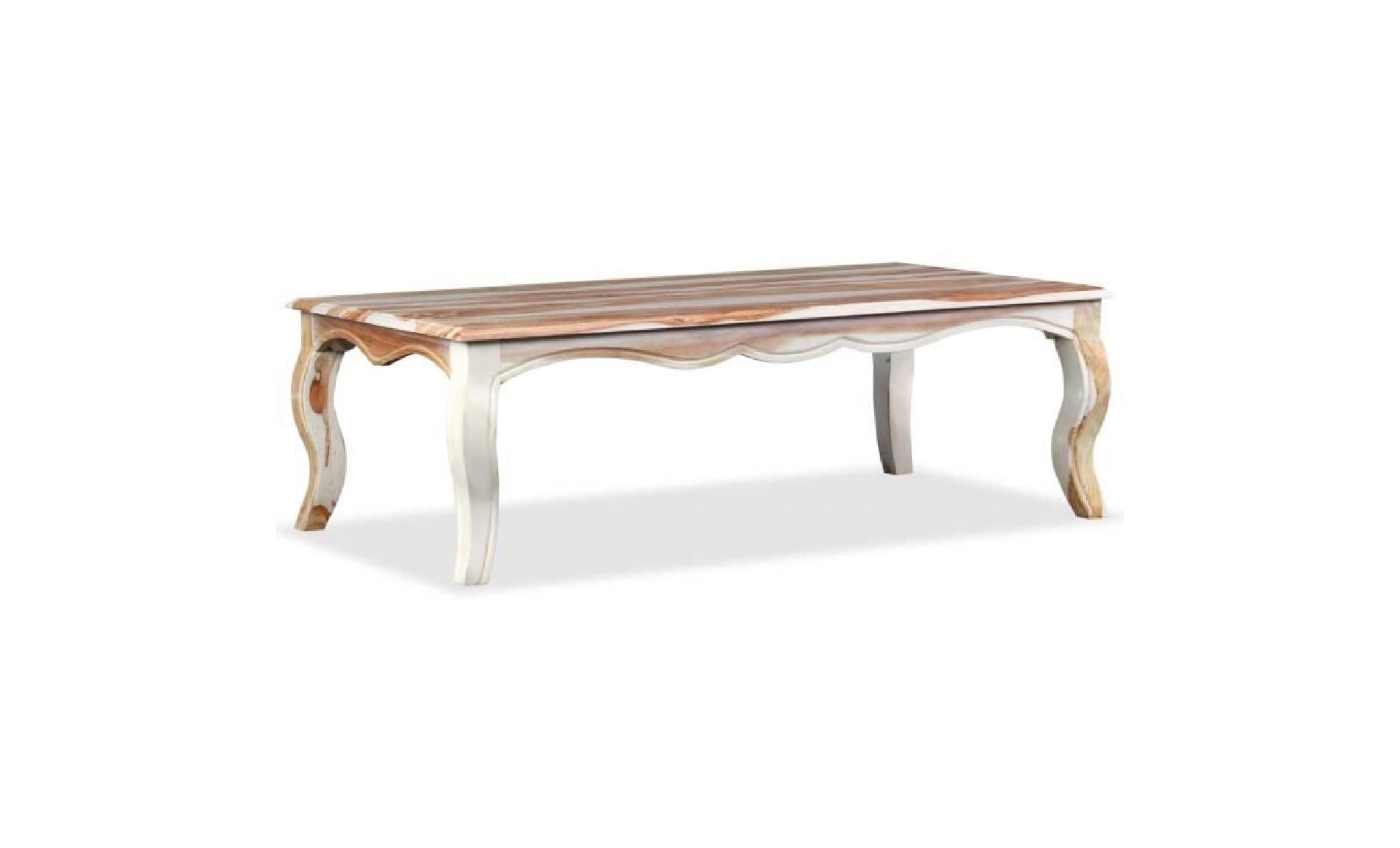 table basse table de salon bois massif de sesham rétro style 110 x 60 x 35 cm pas cher