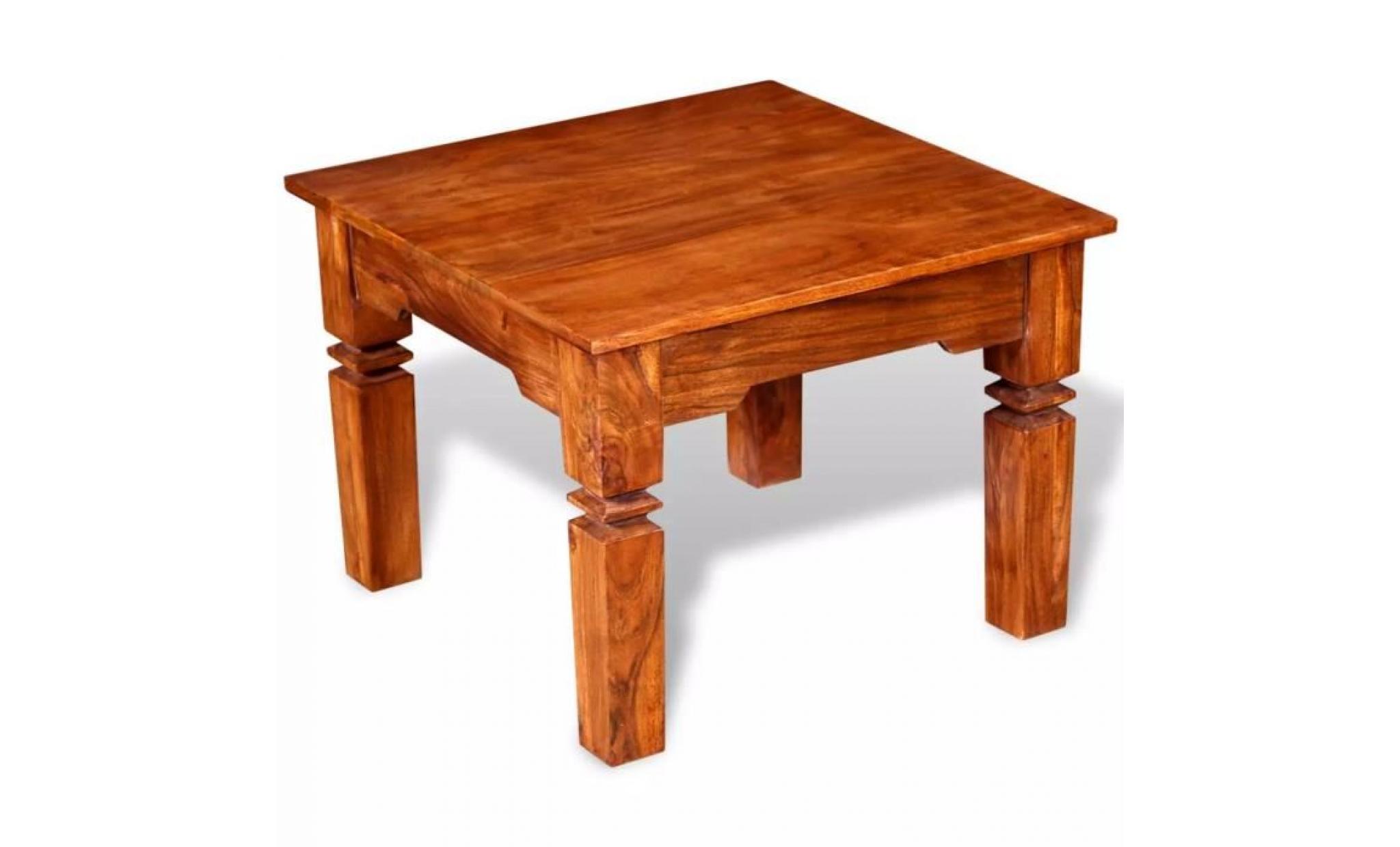 table basse table de salon carré bois massif 60 x 60 x 45 cm facile à assembler pas cher