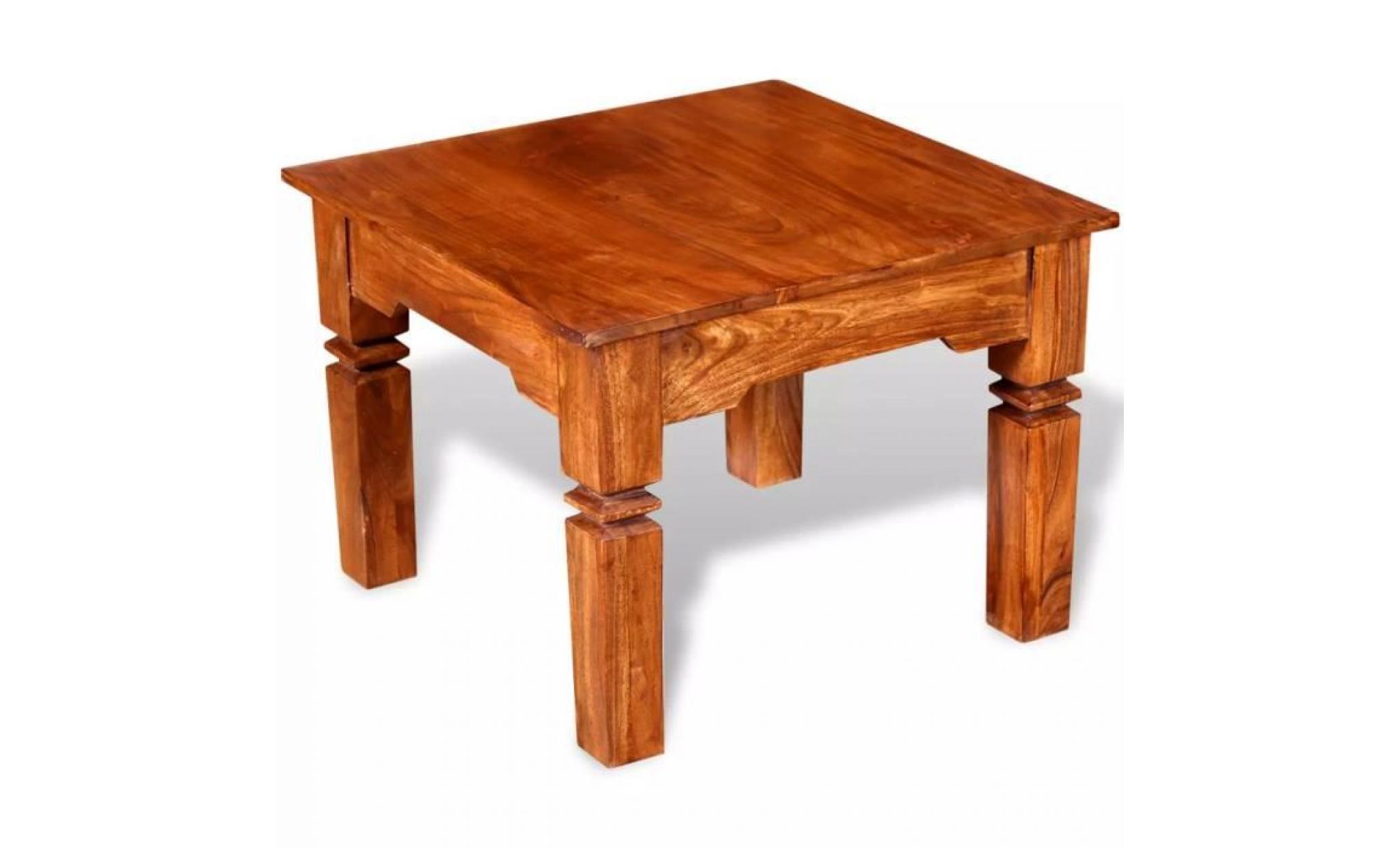 table basse table de salon carré bois massif 60 x 60 x 45 cm facile à assembler pas cher