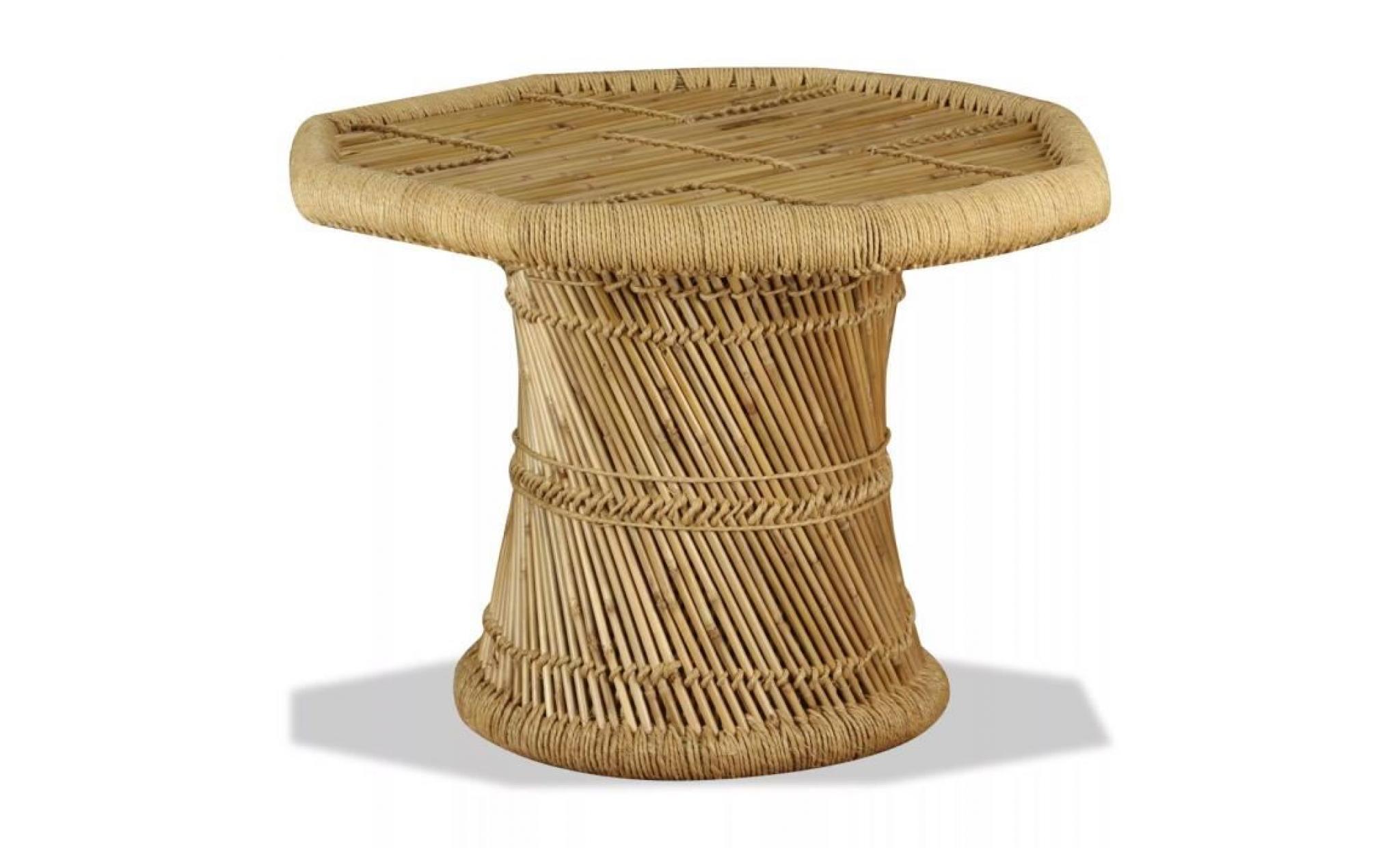 table basse table de salon octogonale bambou fabrication à la main 60 x 60 x 45 cm pas cher