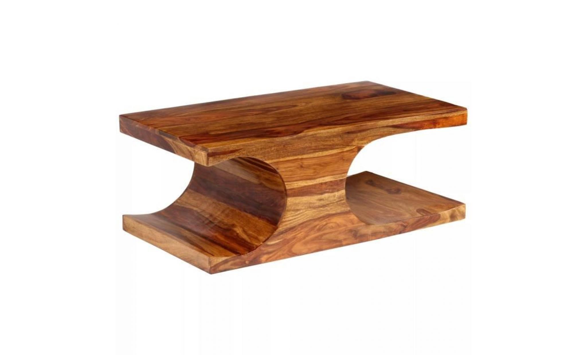 table basse table de salon style contemporain bois massif de sesham 90 x 50 x 35 cm