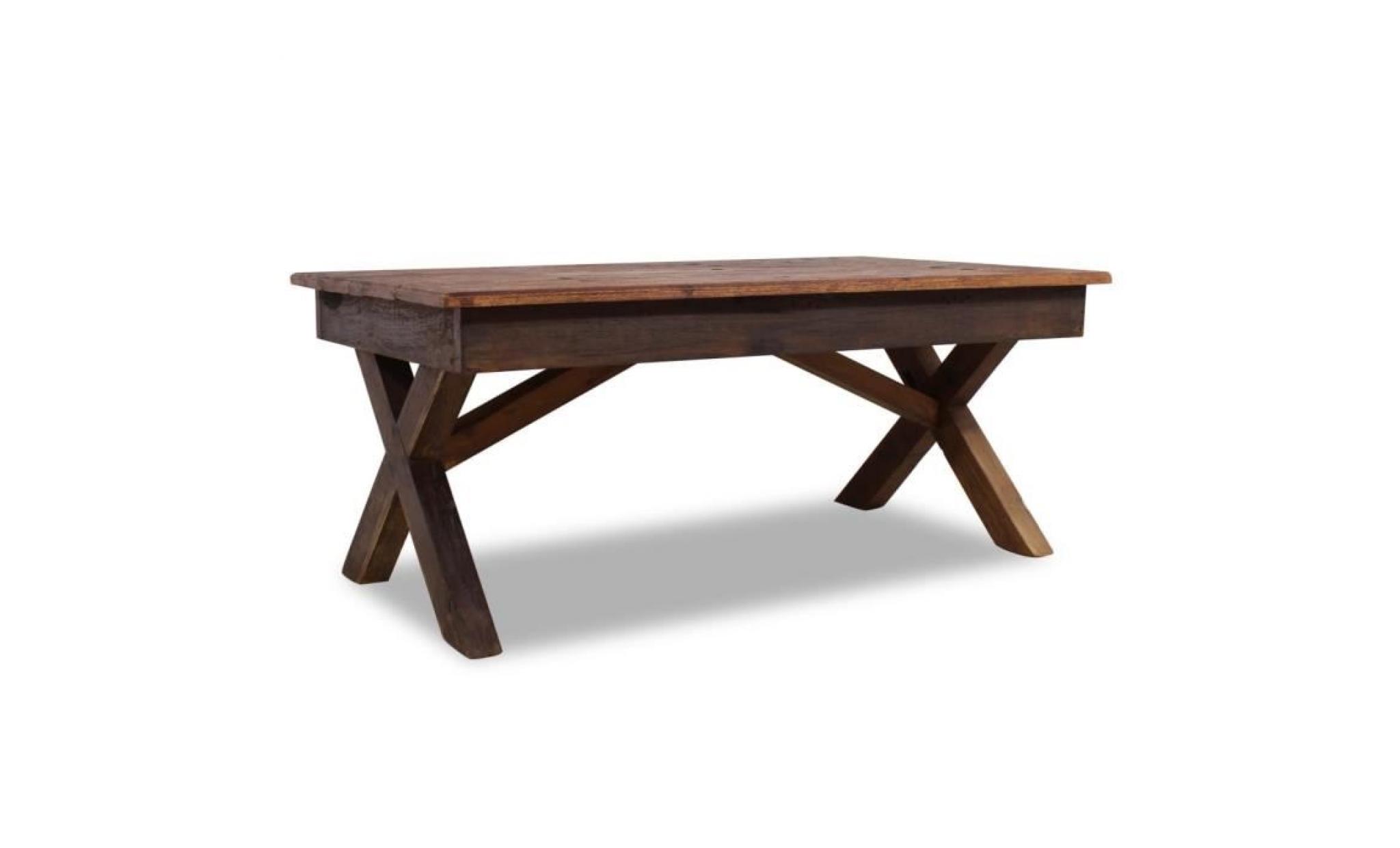 table basse table de thé bois de récupération massif 110 x 60 x 45 cm