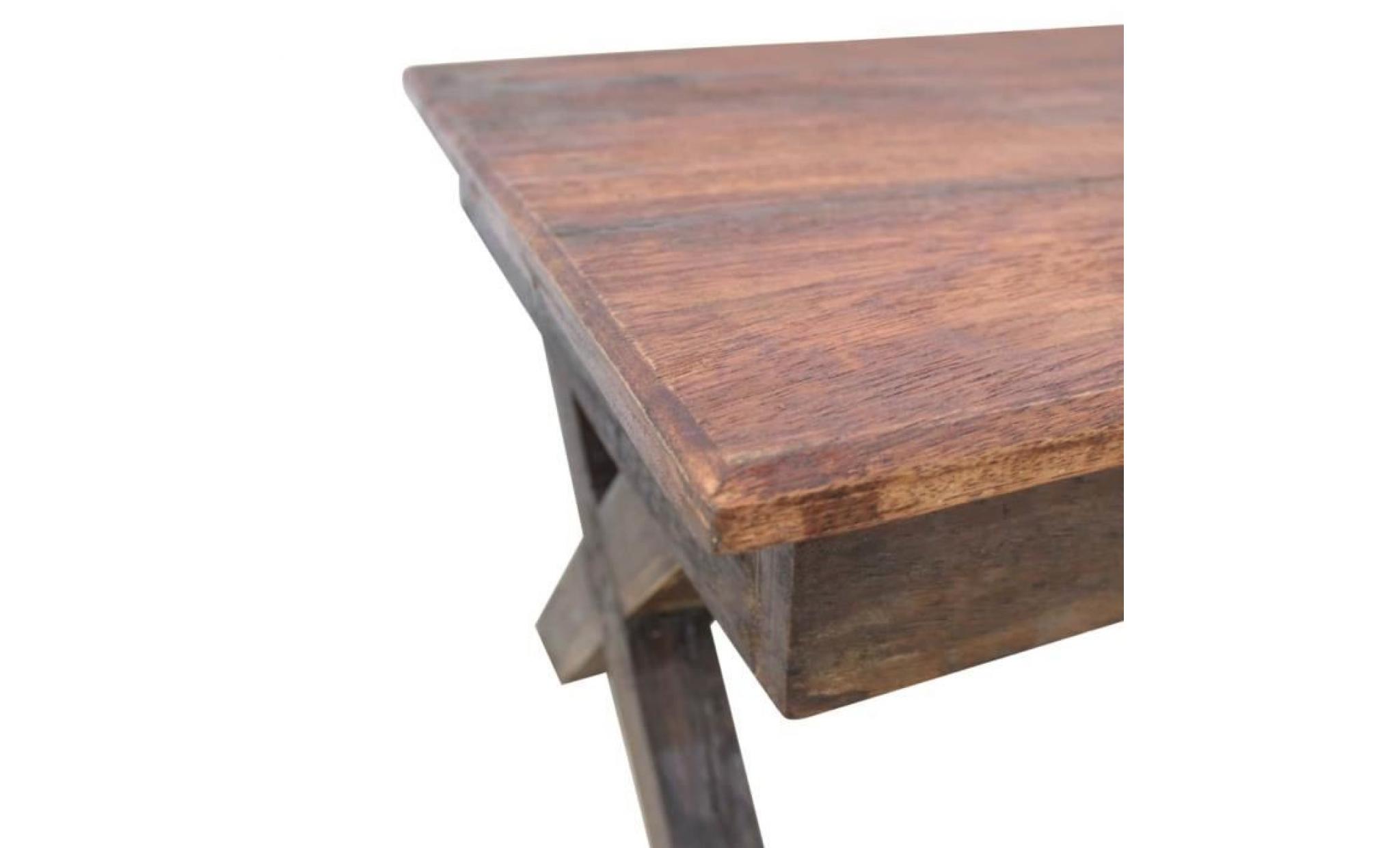 table basse table de thé bois de récupération massif 110 x 60 x 45 cm pas cher