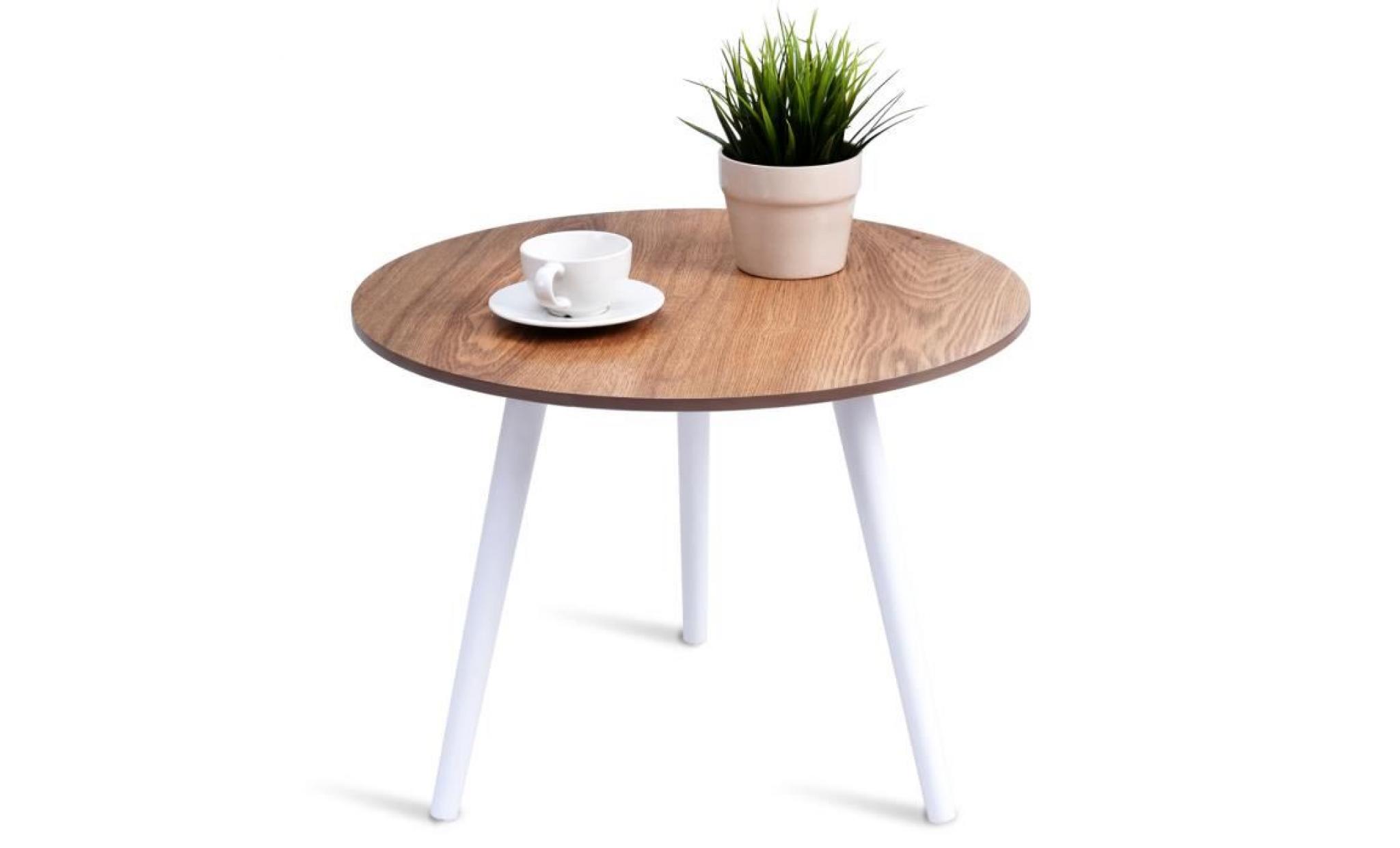 table basse scandinaves ronde en bois 56x43cm bar enfant bicolore design moderne