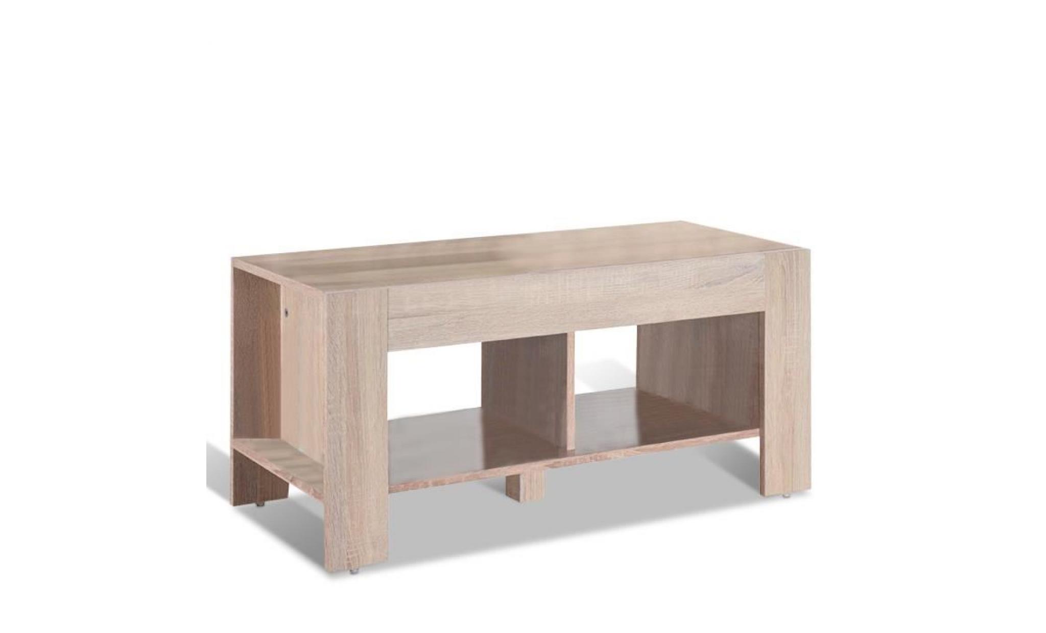 table basse table vintage en bois de salon rectangulaire 90 x 39 x 42 cm couleur de chêne en mdf p2 pas cher