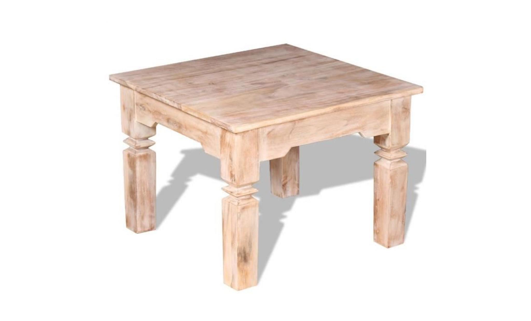 table basse unique carré bois d'acacia 60 x 60 x 45 cm