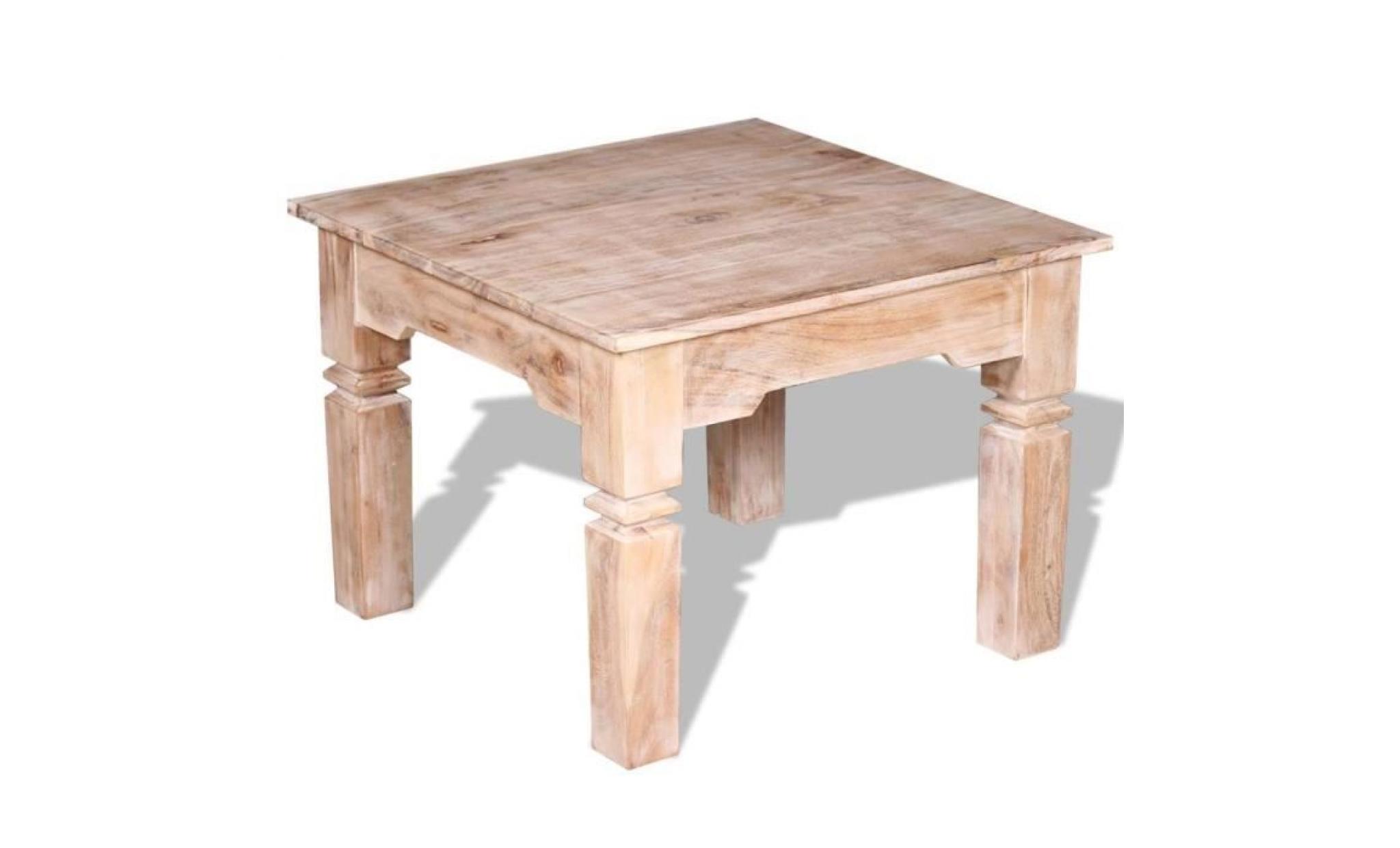 table basse unique carré bois d'acacia 60 x 60 x 45 cm pas cher