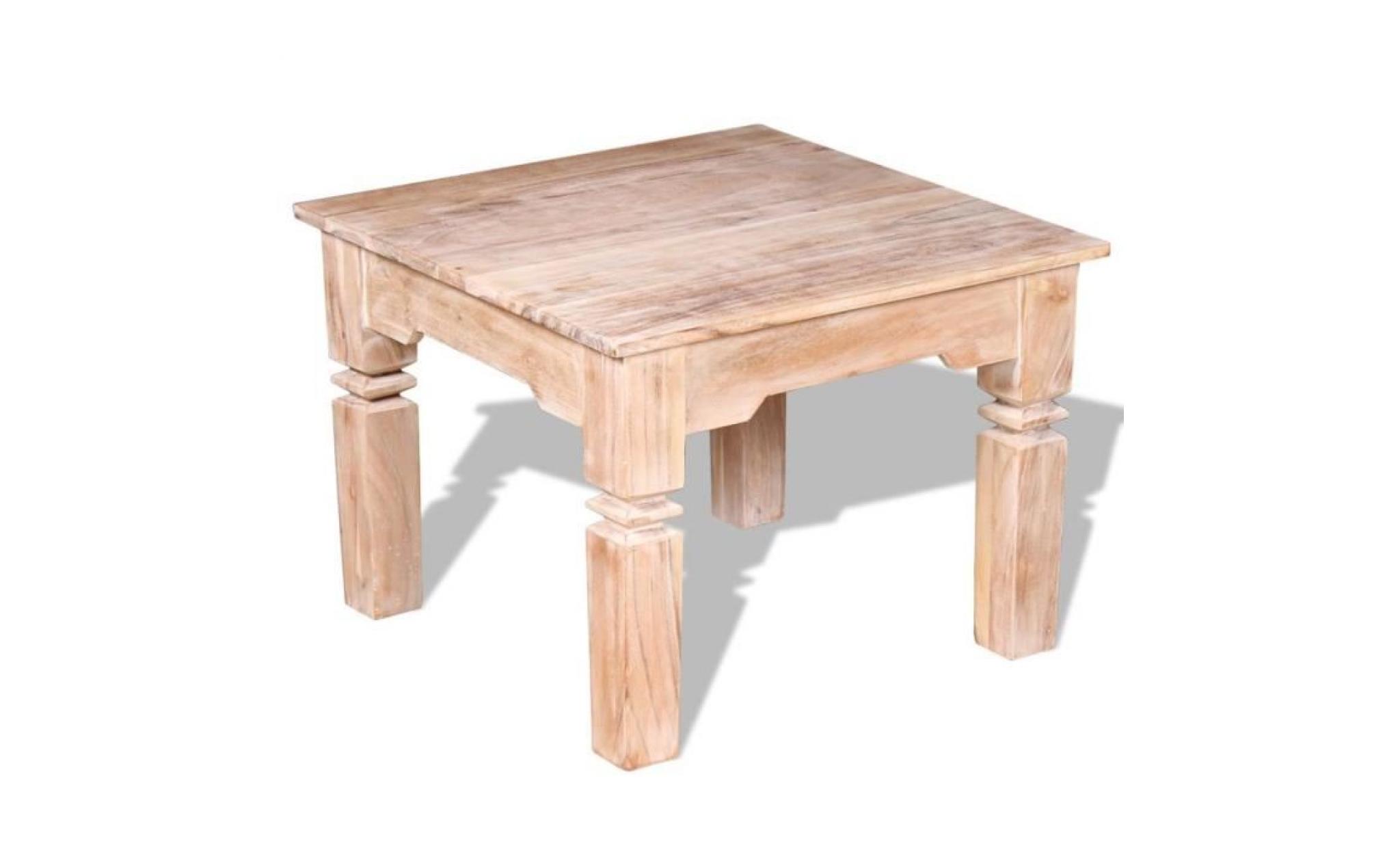table basse unique carré bois d'acacia 60 x 60 x 45 cm pas cher