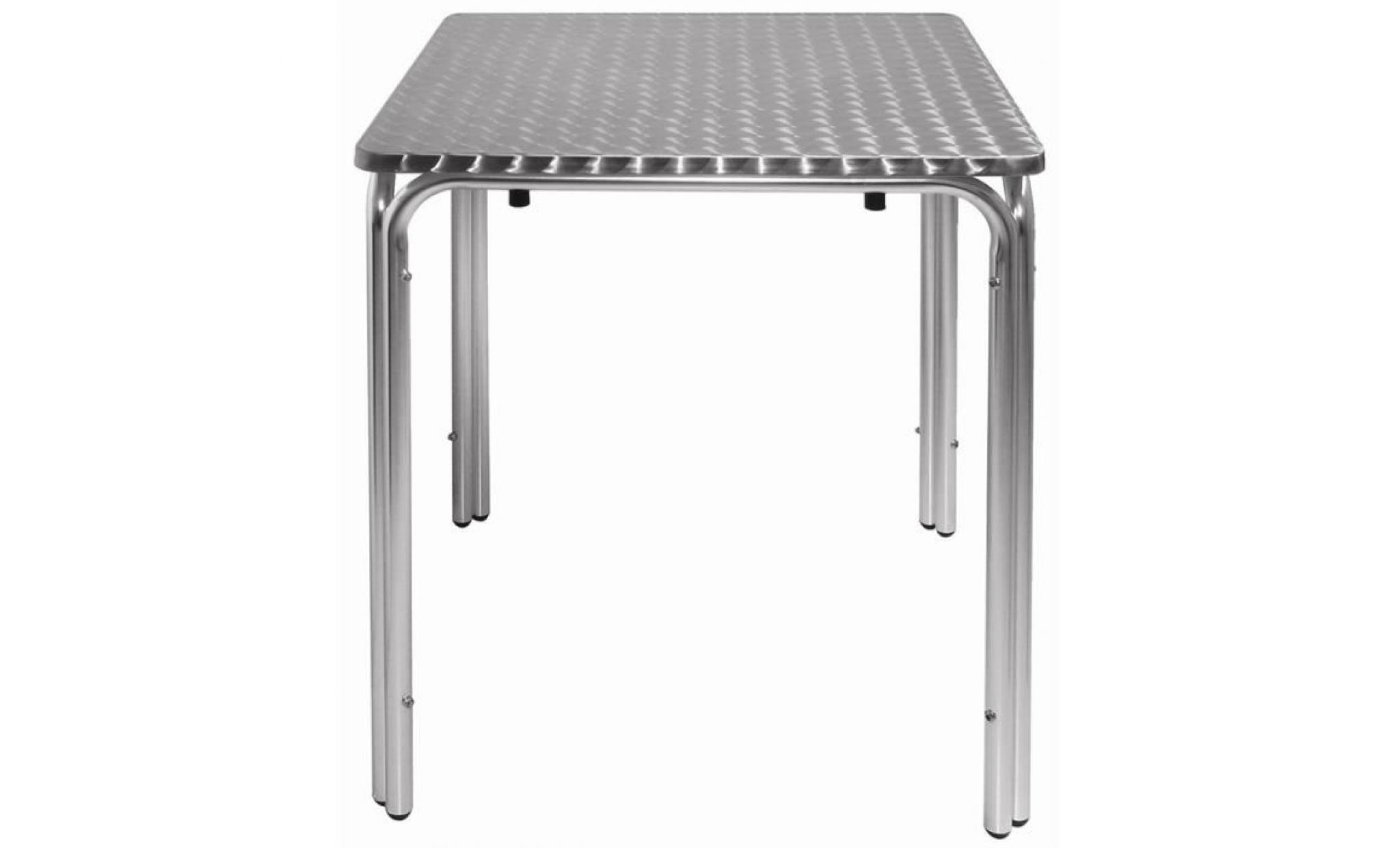 Table bistro carrée en acier inoxydable 60 cm