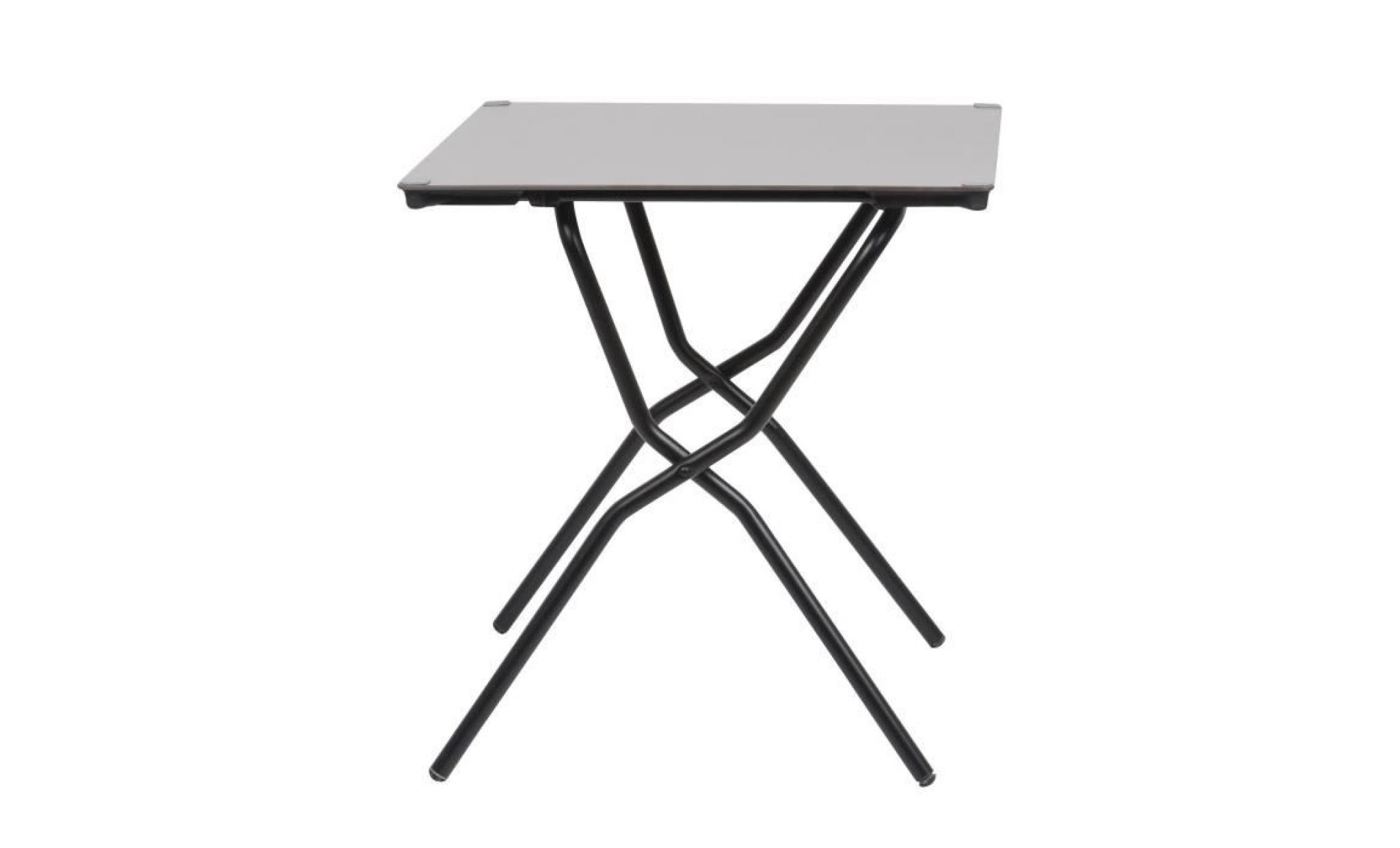 Table carrée pliante 68x64cm en acier pour 2 à 4 personnes ANYTIME-Stone/Noir