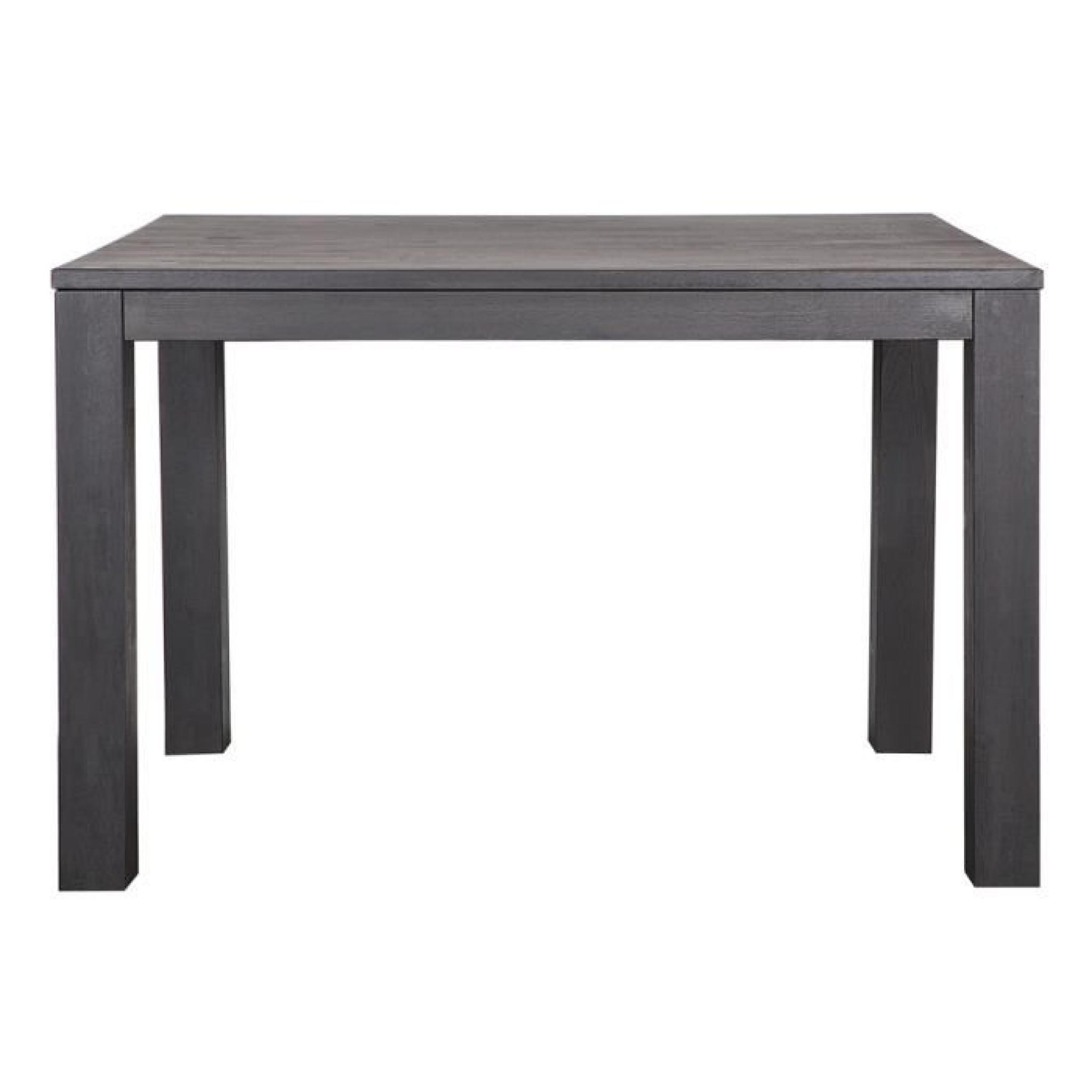 Table chêne massif noir pieds 8 x 8 cm, H 78 x L 130 x P 130 cm